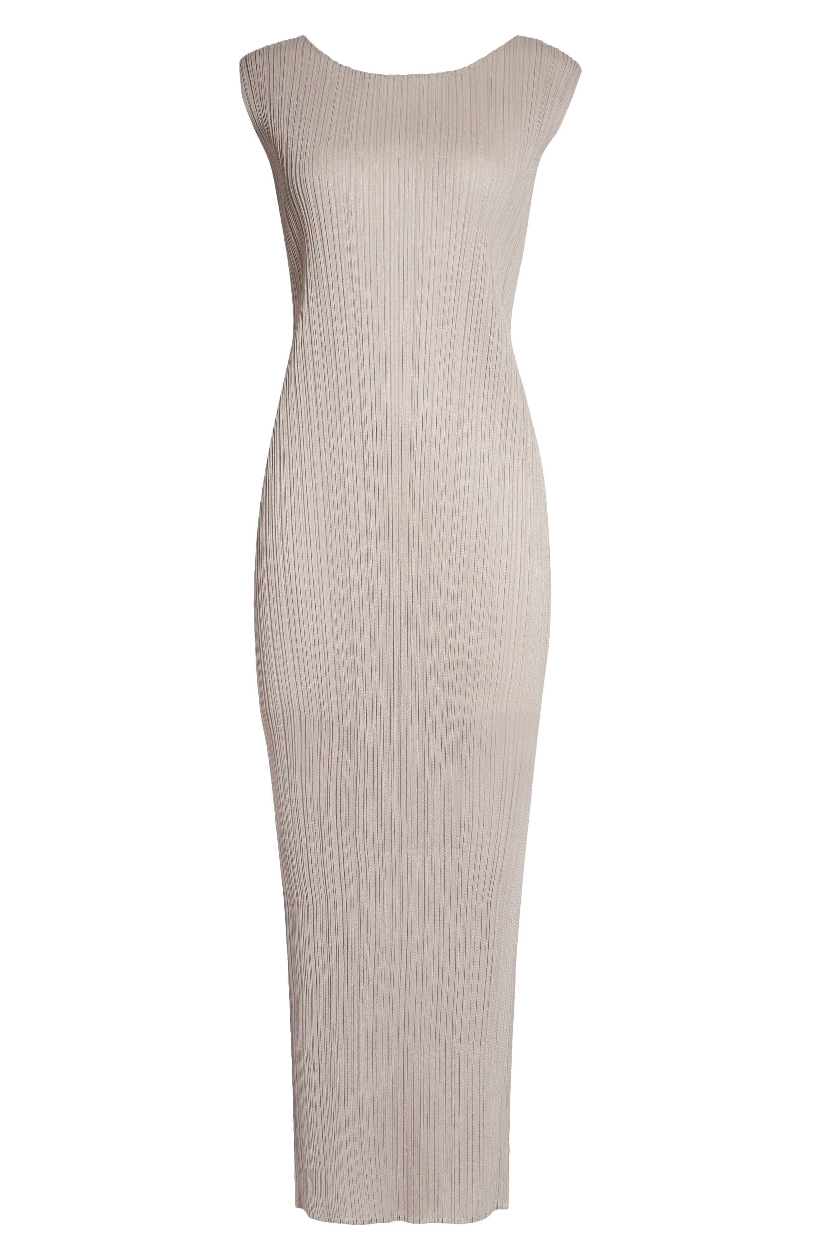 Pleats Please Issey Miyake New Colorful Basics 4 Pleated Sleeveless Dress in Greige at Nordstrom - 5