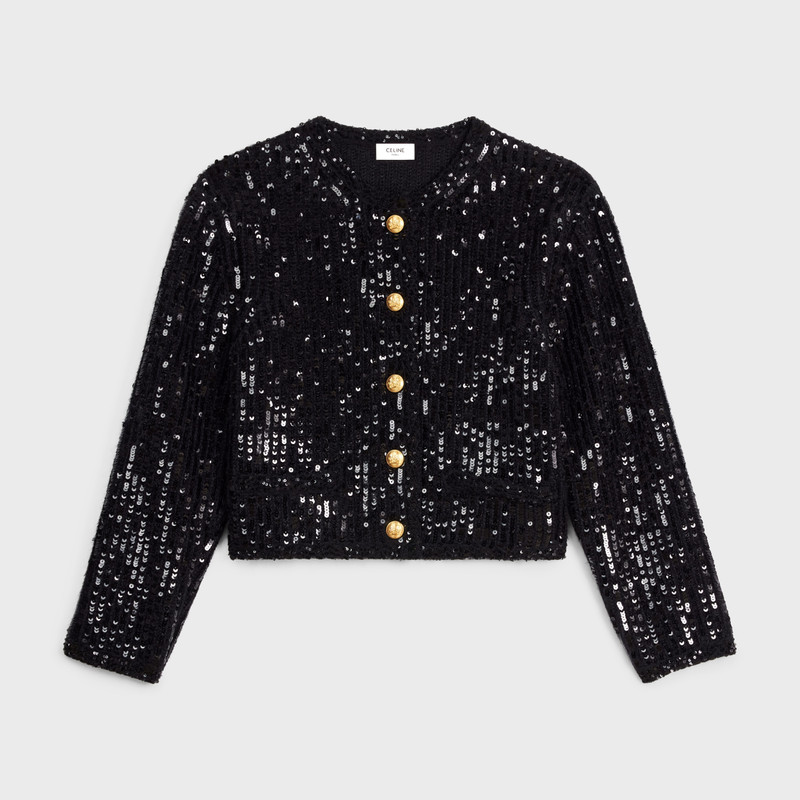 Embroidered cardigan in ribbed mohair - 1