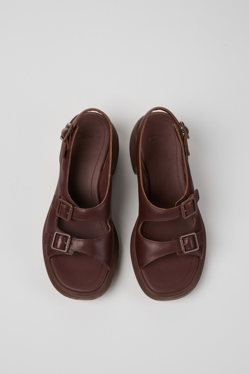 Brown Leather Sandals for Women. 4