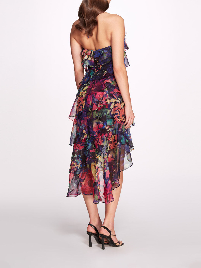 Marchesa AQUARELLE MIDI DRESS outlook