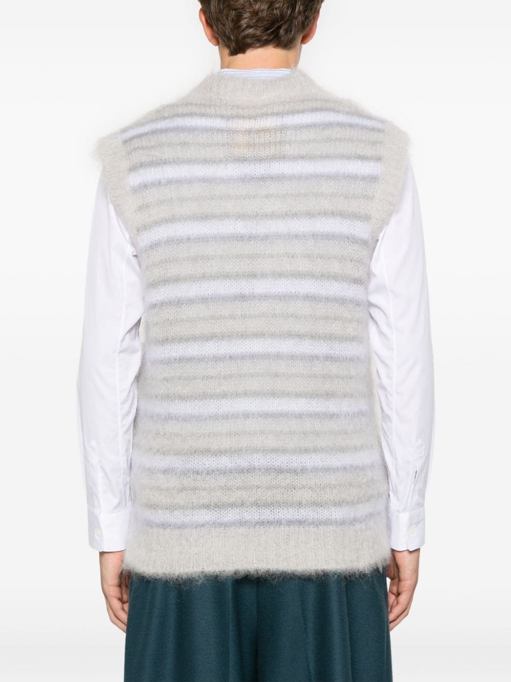 stripped knitted vest - 4