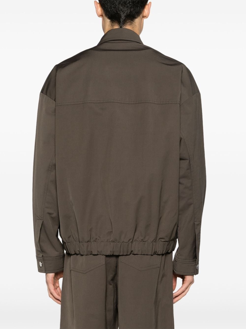drawstring twill shirt jacket - 4