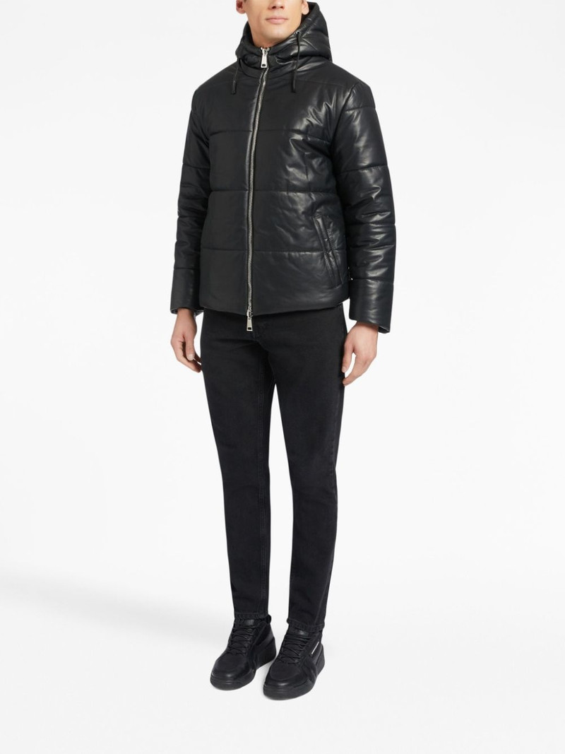 Giuseppe Zanotti drawstring-hood leather puffer jacket outlook