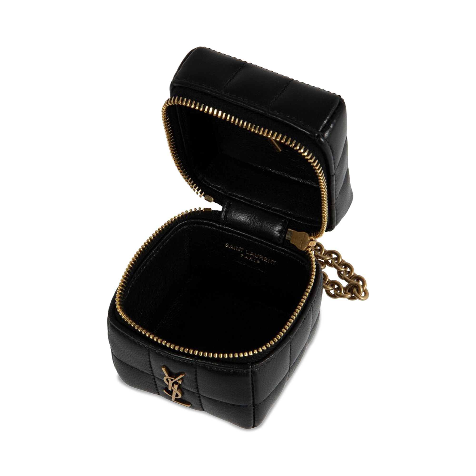 Saint Laurent Mini Cube Box With Chain 'Noir' - 3