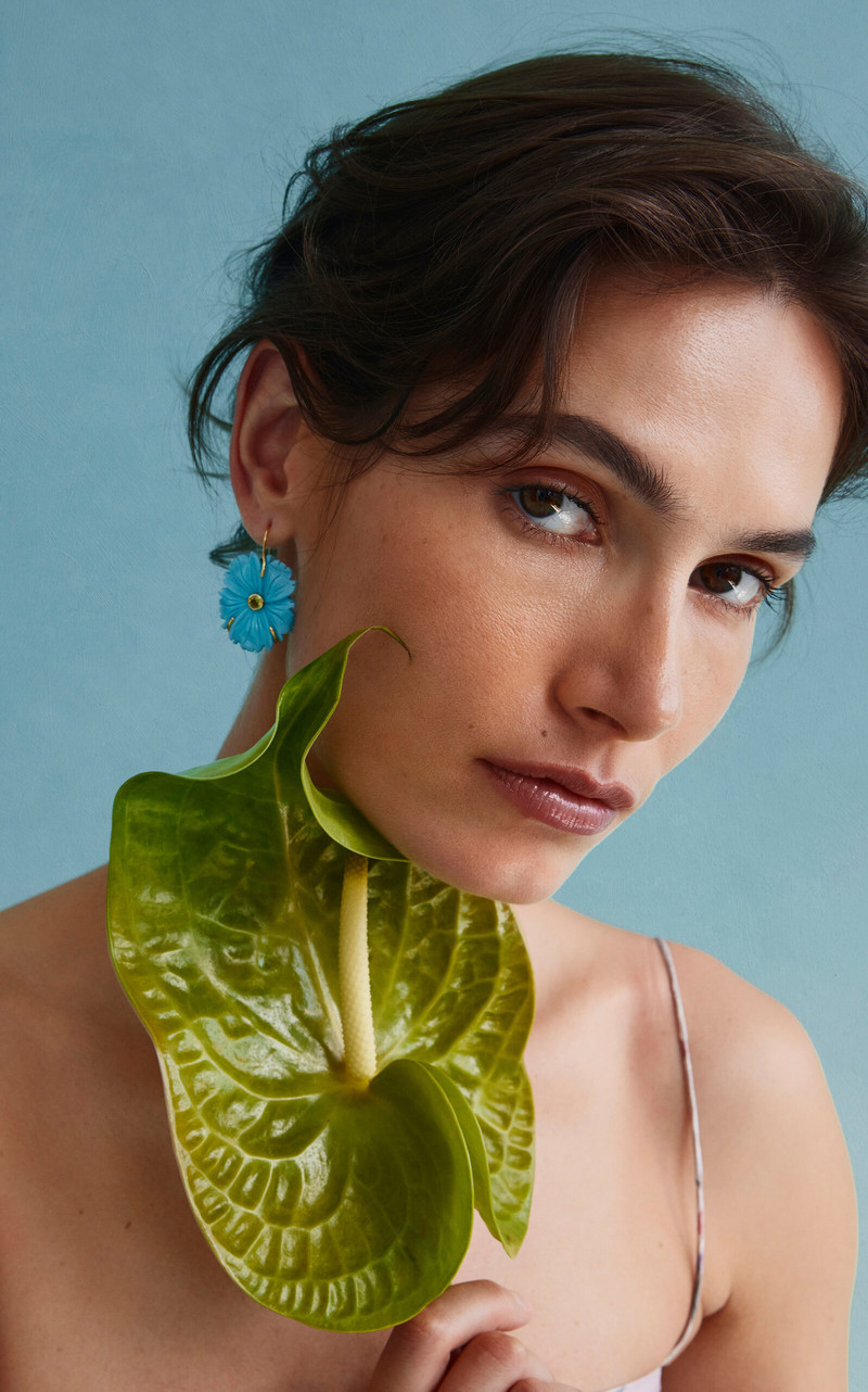 New Bloom Turquoise Gold-Plated Earrings blue 5