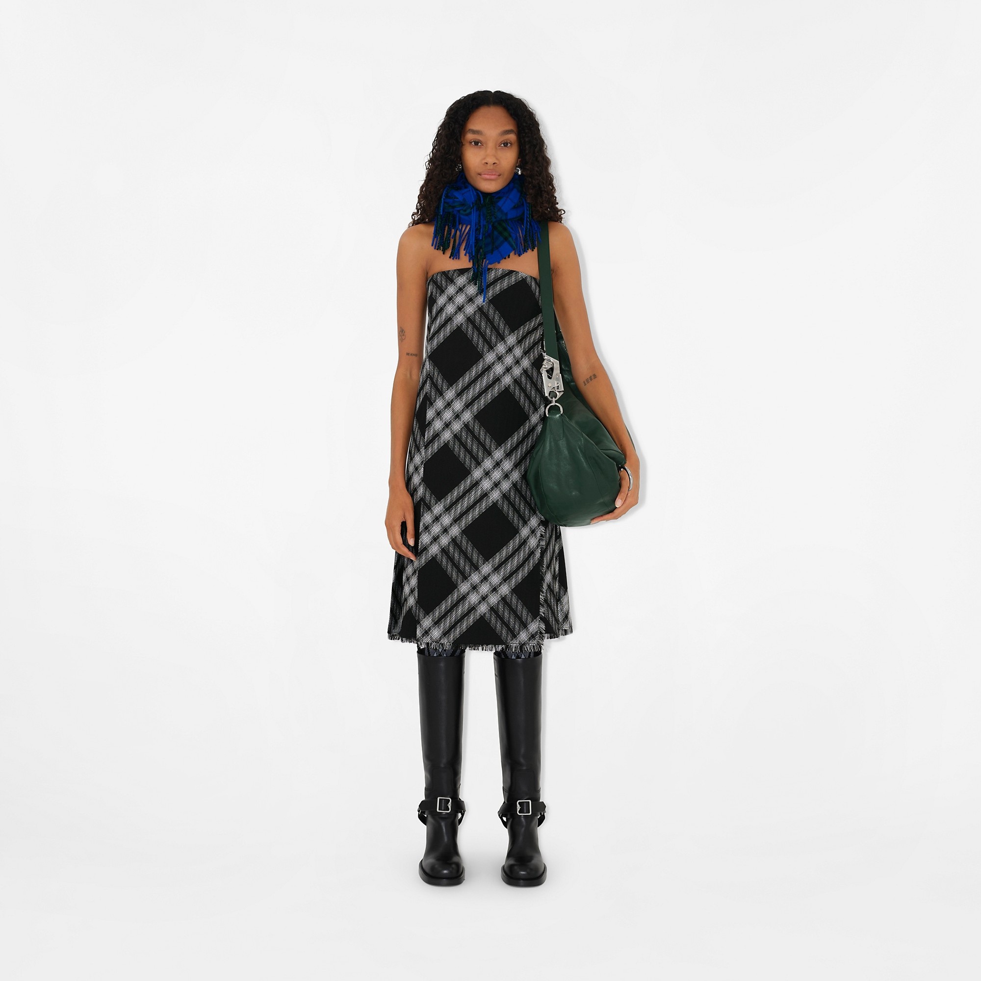 Check Wool Kilt Dress - 2