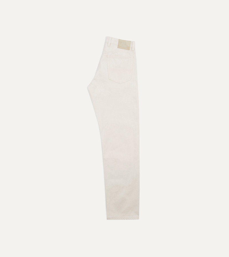 Ecru 12.7oz Selvedge Denim Tonal Stitch Five-Pocket Jeans 8
