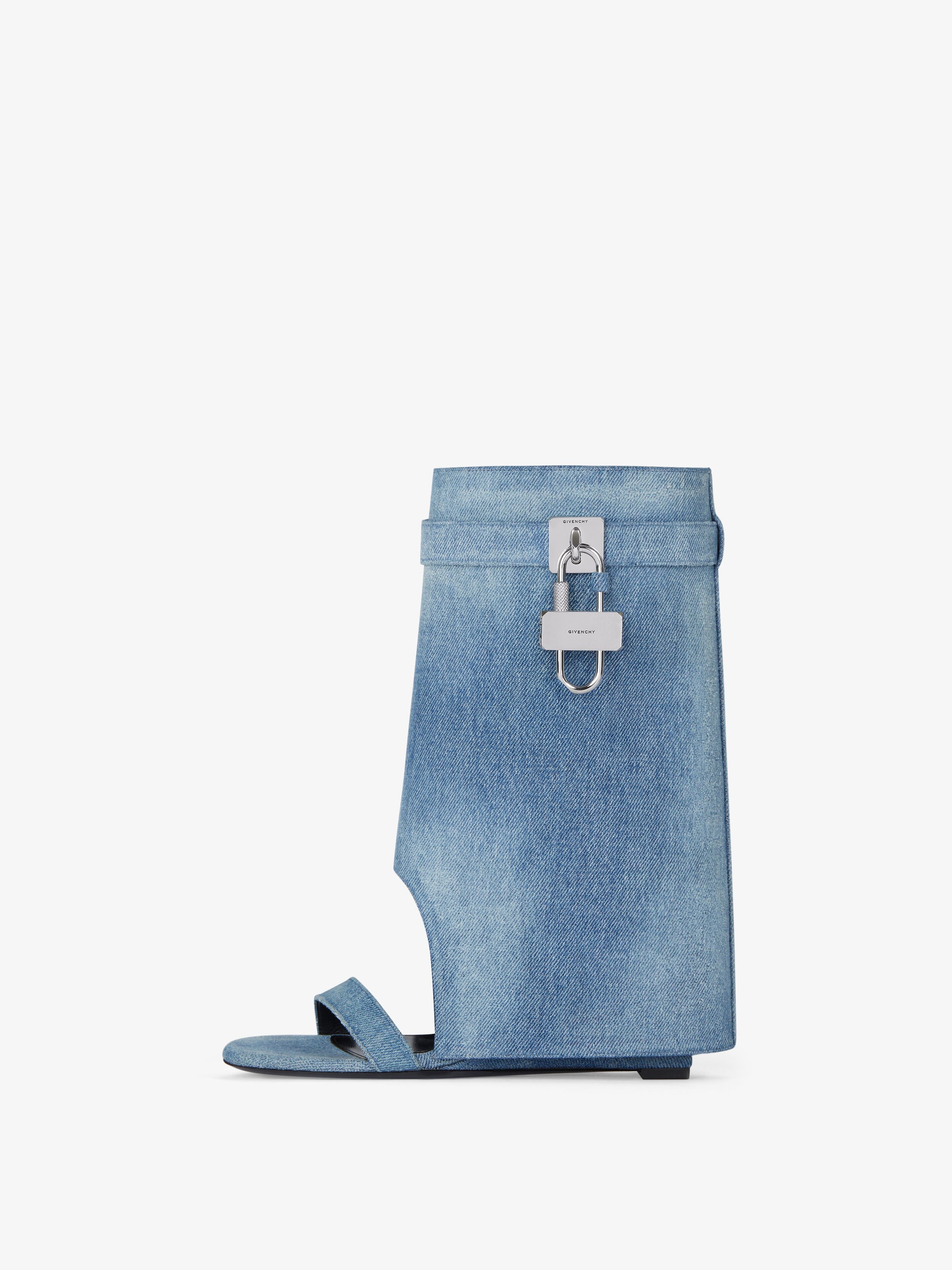 SHARK LOCK SANDALS IN GRADIENT DENIM - 4