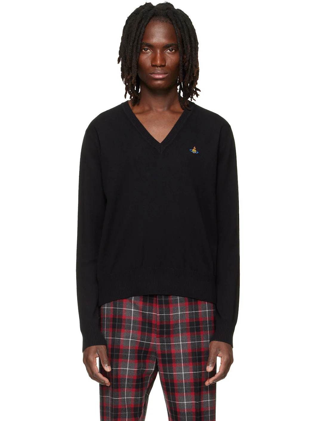 Black Mark V-Neck Sweater - 1
