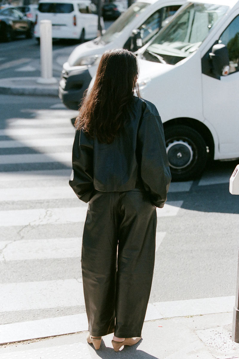 Leather Balloon Pants - Black - 13