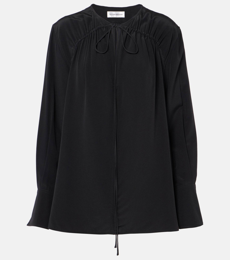 Silk tie-neck blouse - 1