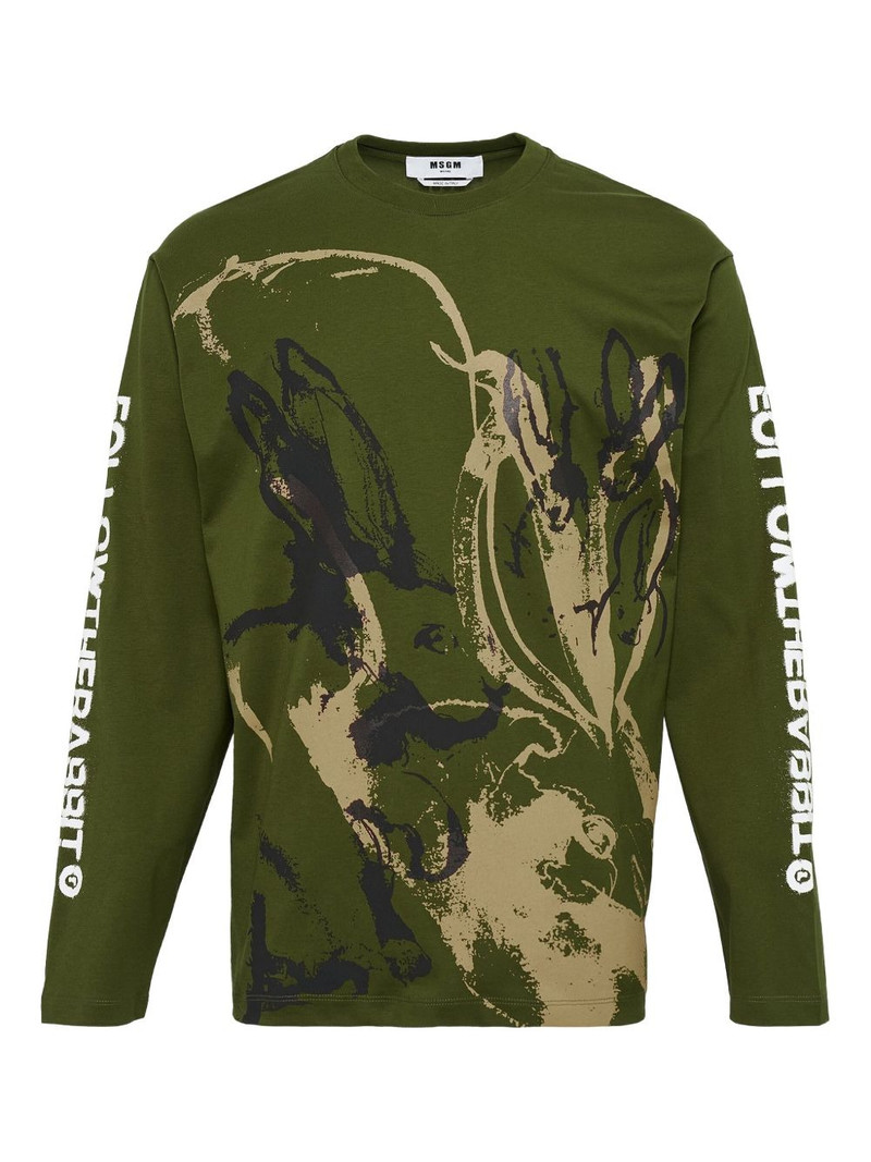 graphic-print long-sleeve cotton T-shirt 1