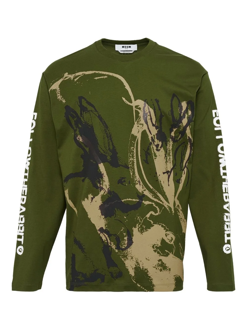 graphic-print long-sleeve cotton T-shirt - 1