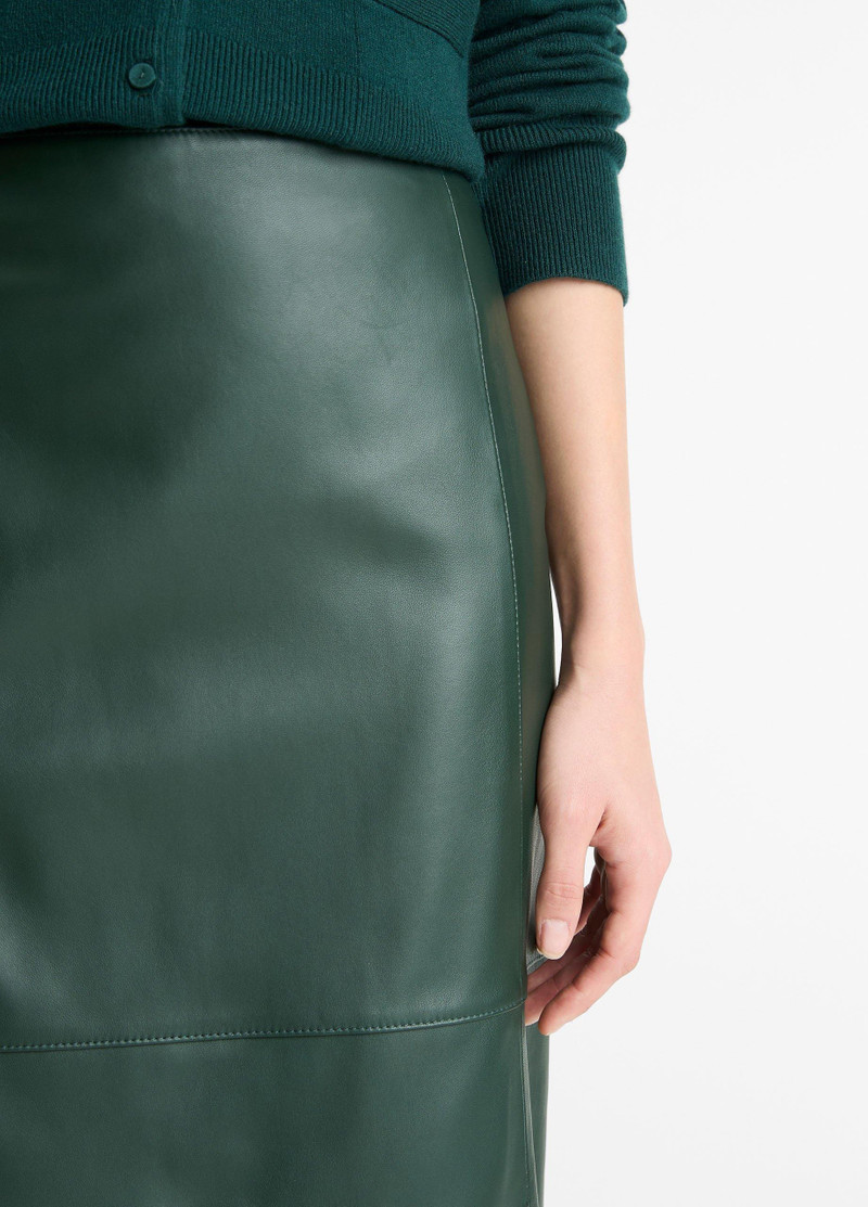 Leather Flared Knee Skirt 4