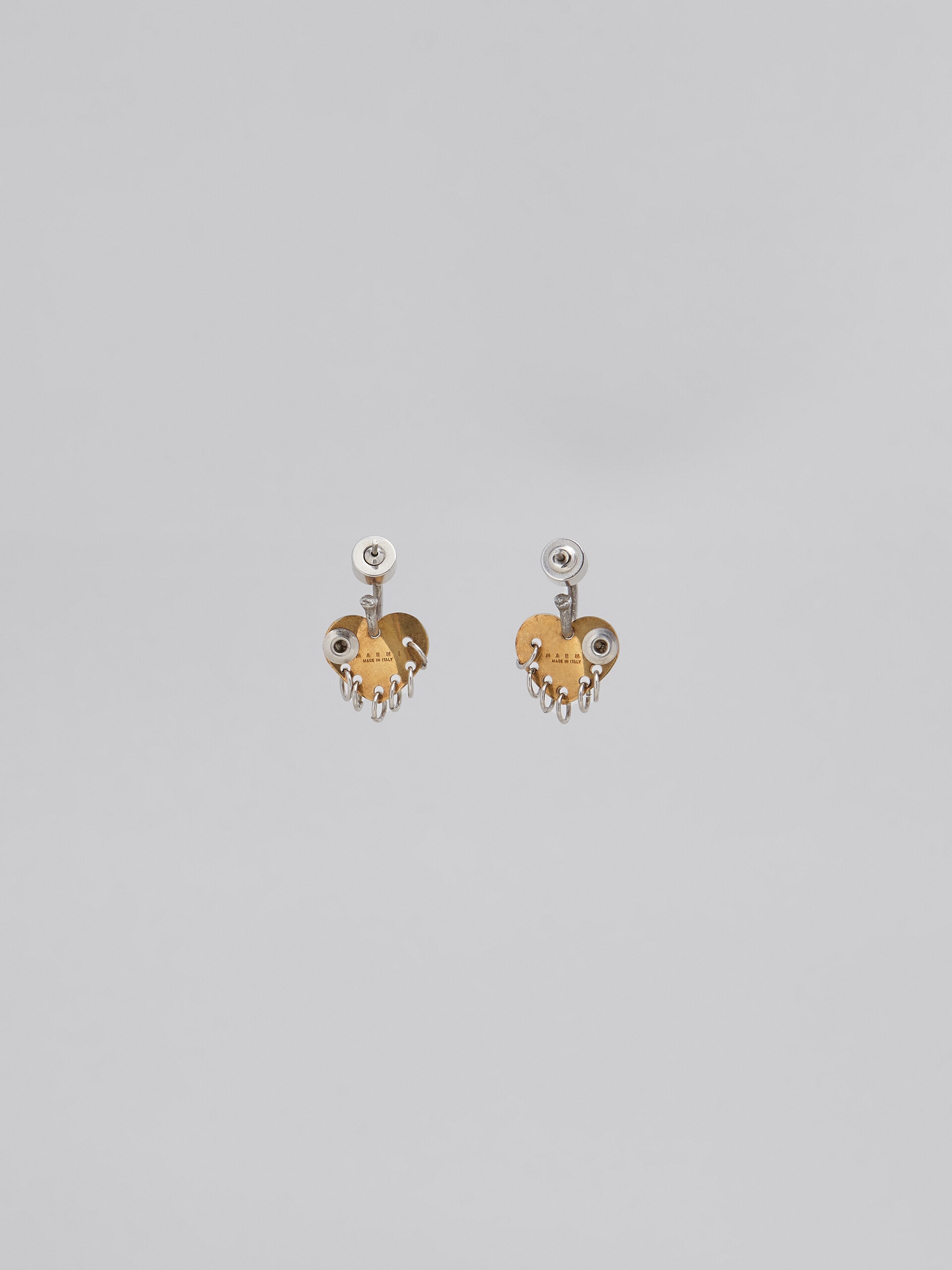 RAW HEARTS TWO-TONE EARRINGS - 3