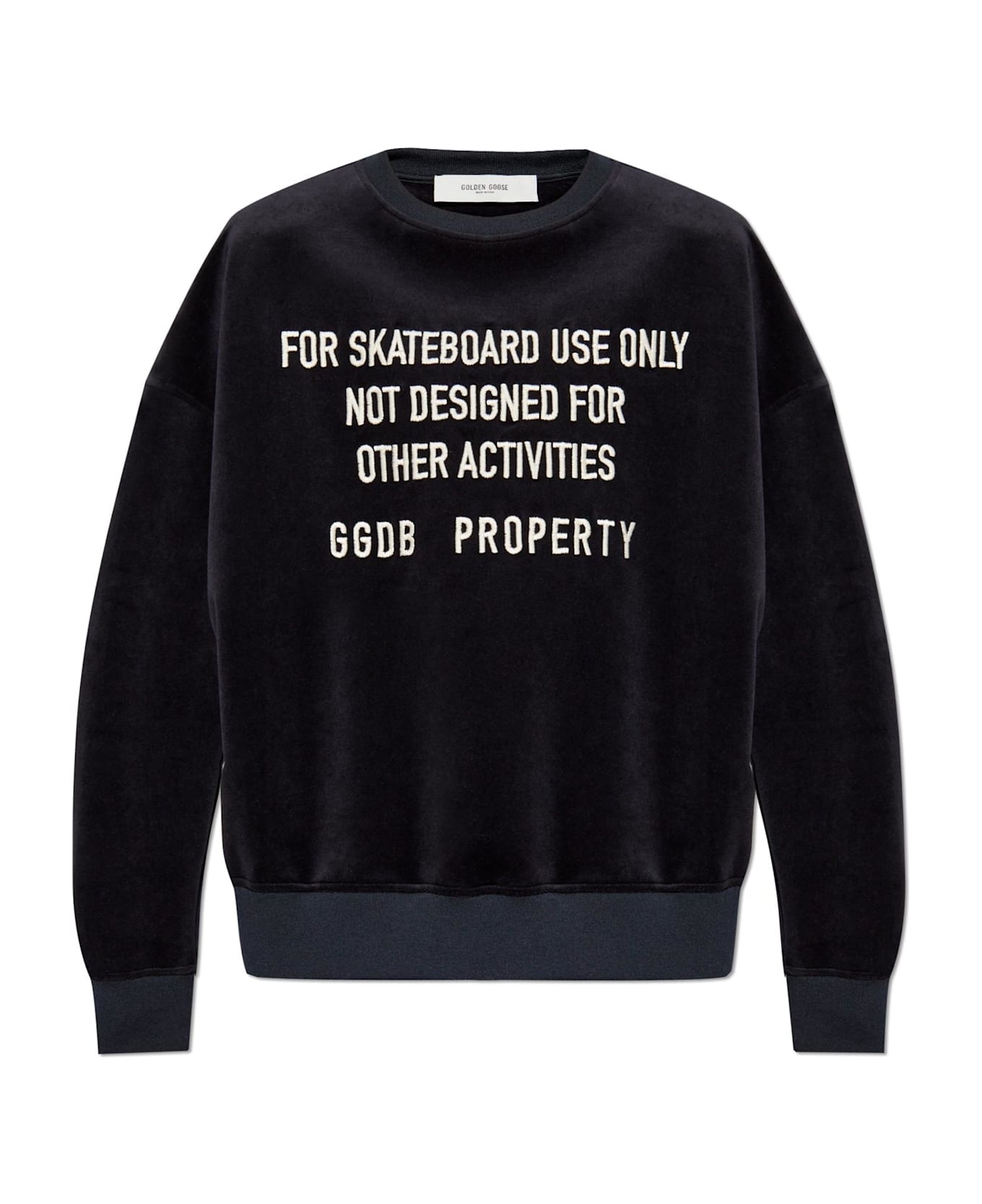 Golden Goose Velour Sweatshirt With Logo - 1