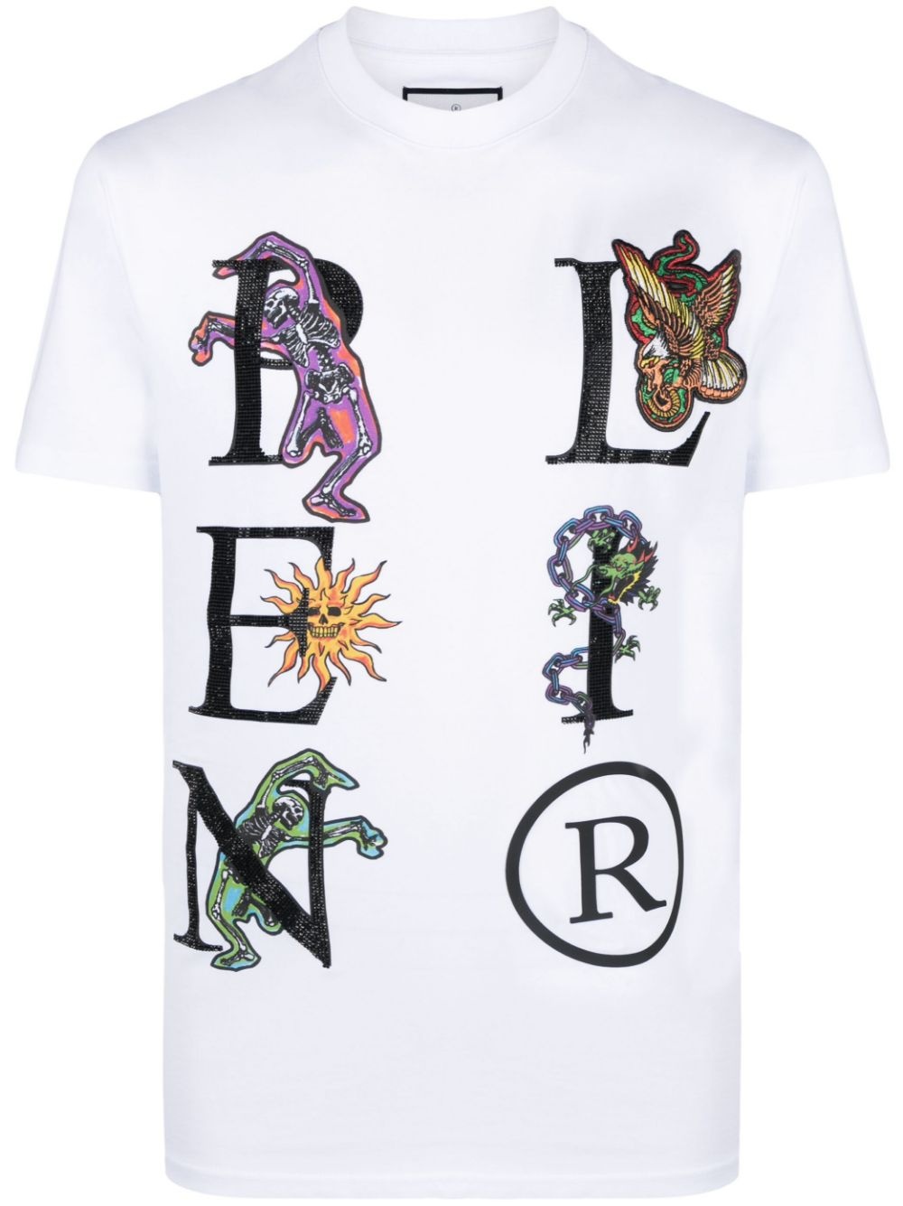 logo-embellished cotton T-shirt - 1