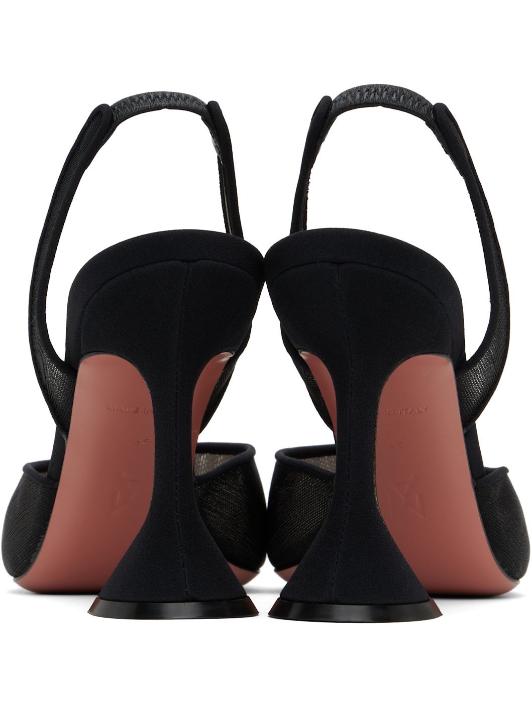 Black Holli Mesh Sling 95 Heels - 2