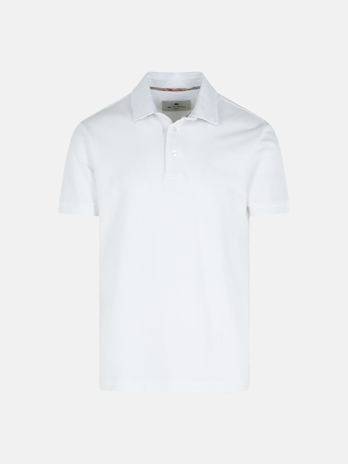 'ROMA' WHITE COTTON POLO SHIRT - 1