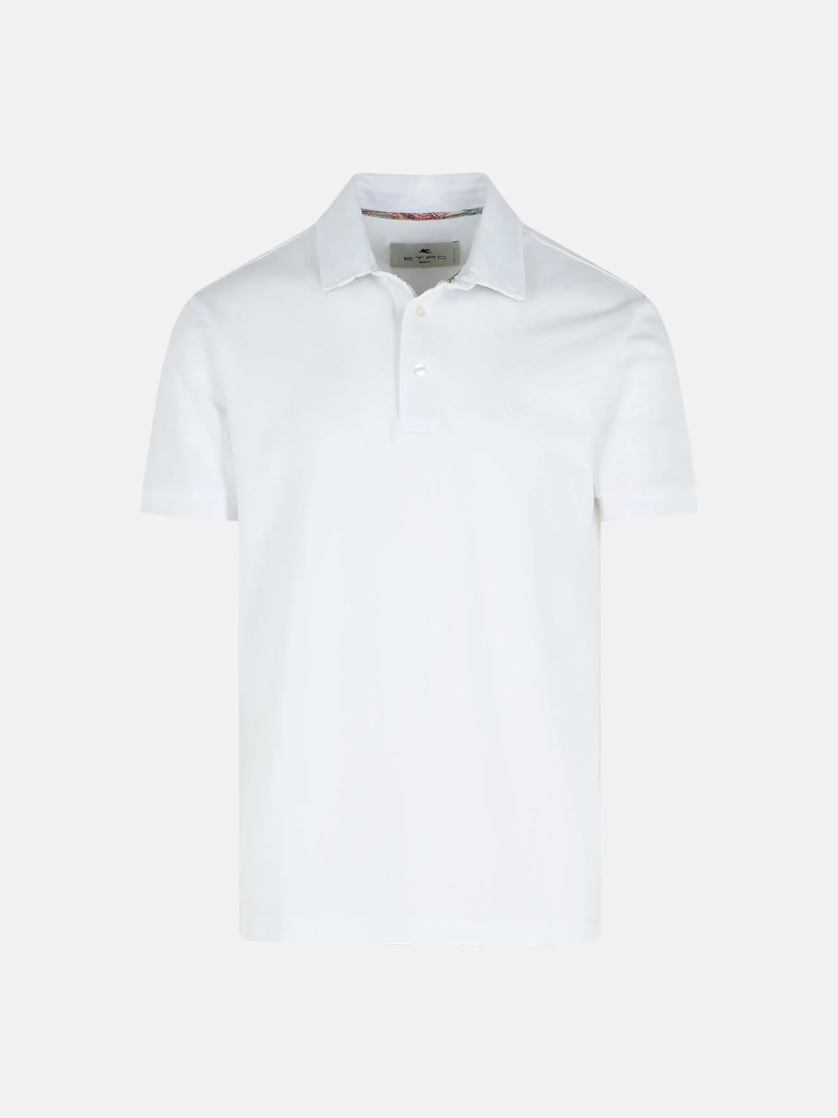 'ROMA' WHITE COTTON POLO SHIRT - 1
