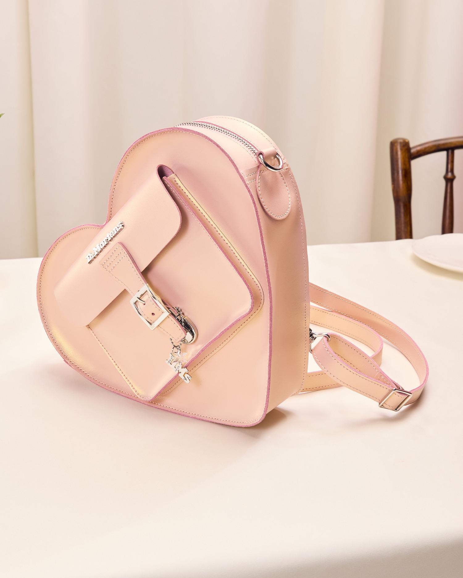 Heart Bag Metallic Shift Leather Backpack - 4