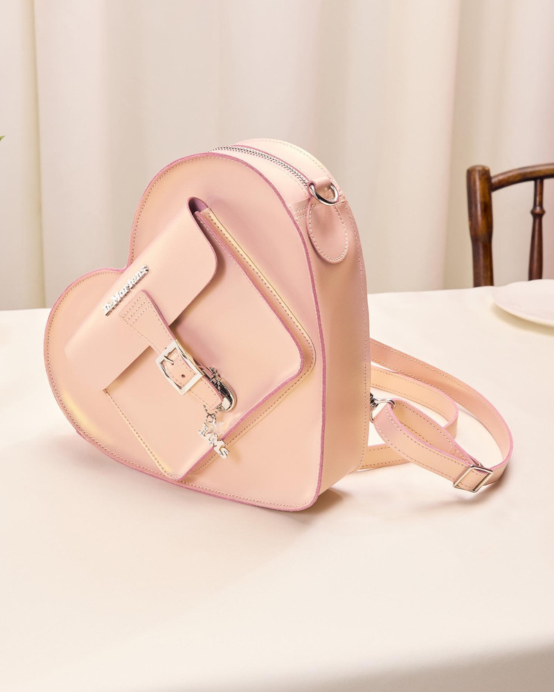 Heart Bag Metallic Shift Leather Backpack 4