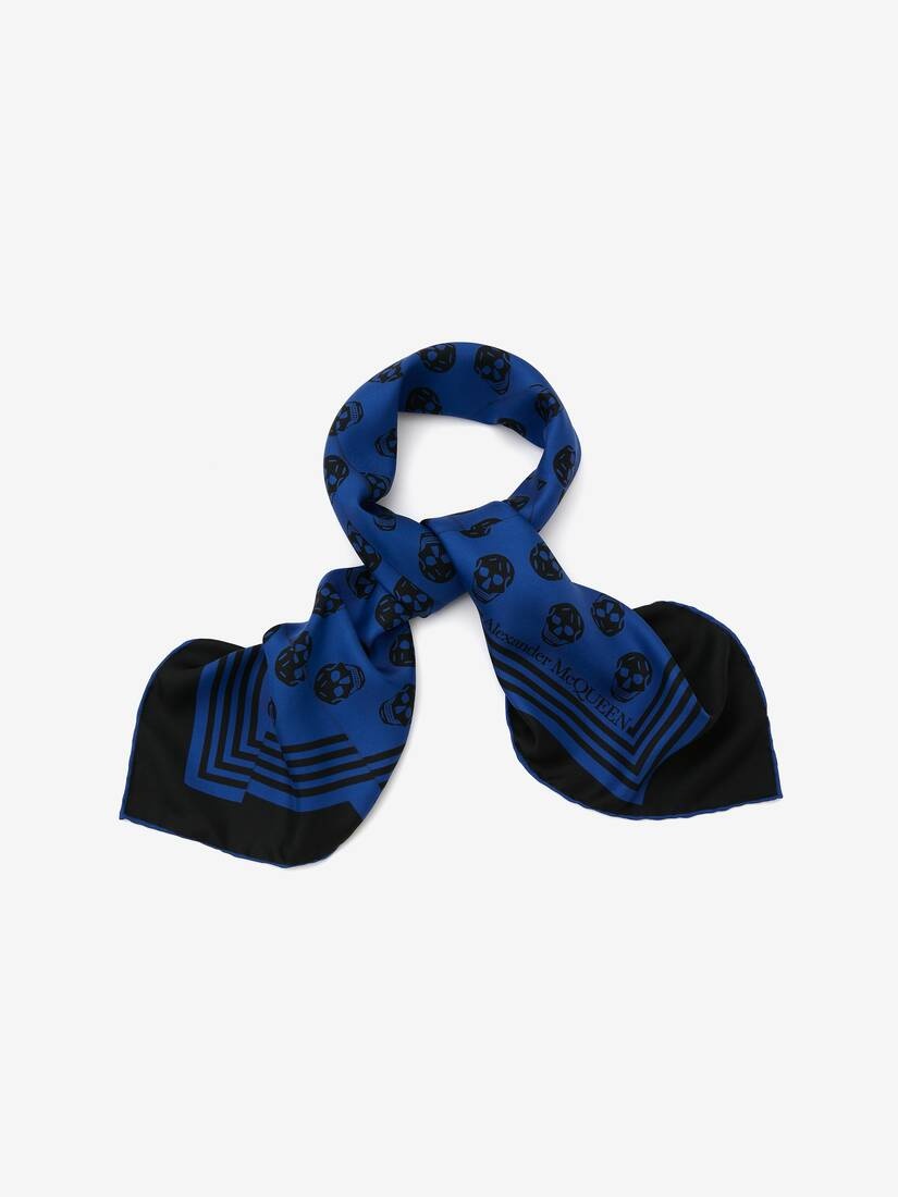Biker Skull Crashed Foulard in Royal/black - 2
