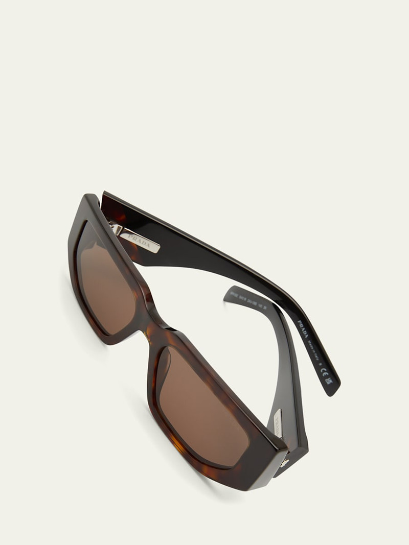 Men's Triangle Logo Bicolor Rectangle Sunglasses 5