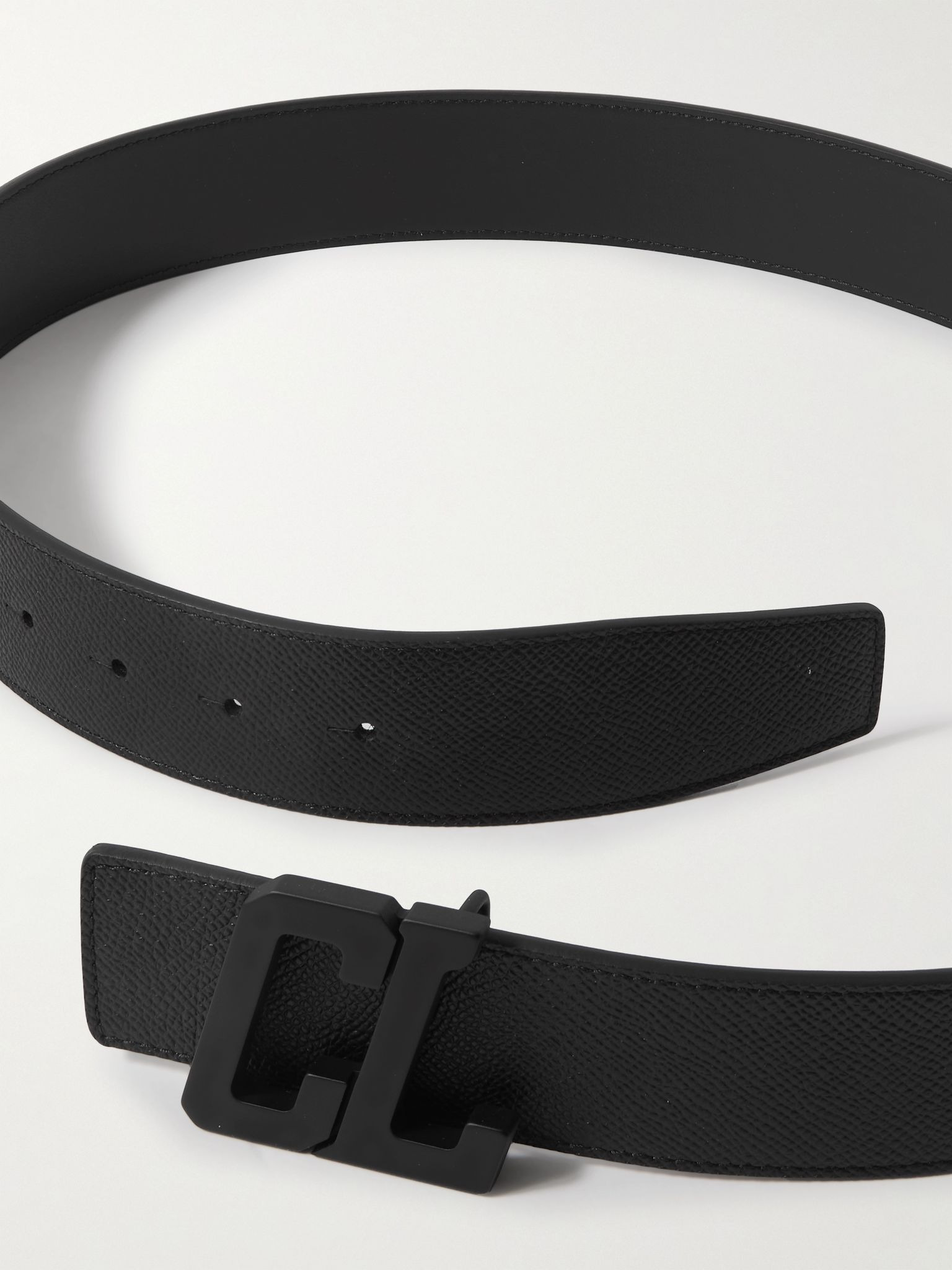 Happy Rui 4.5cm Full-Grain Leather Belt Black - 3