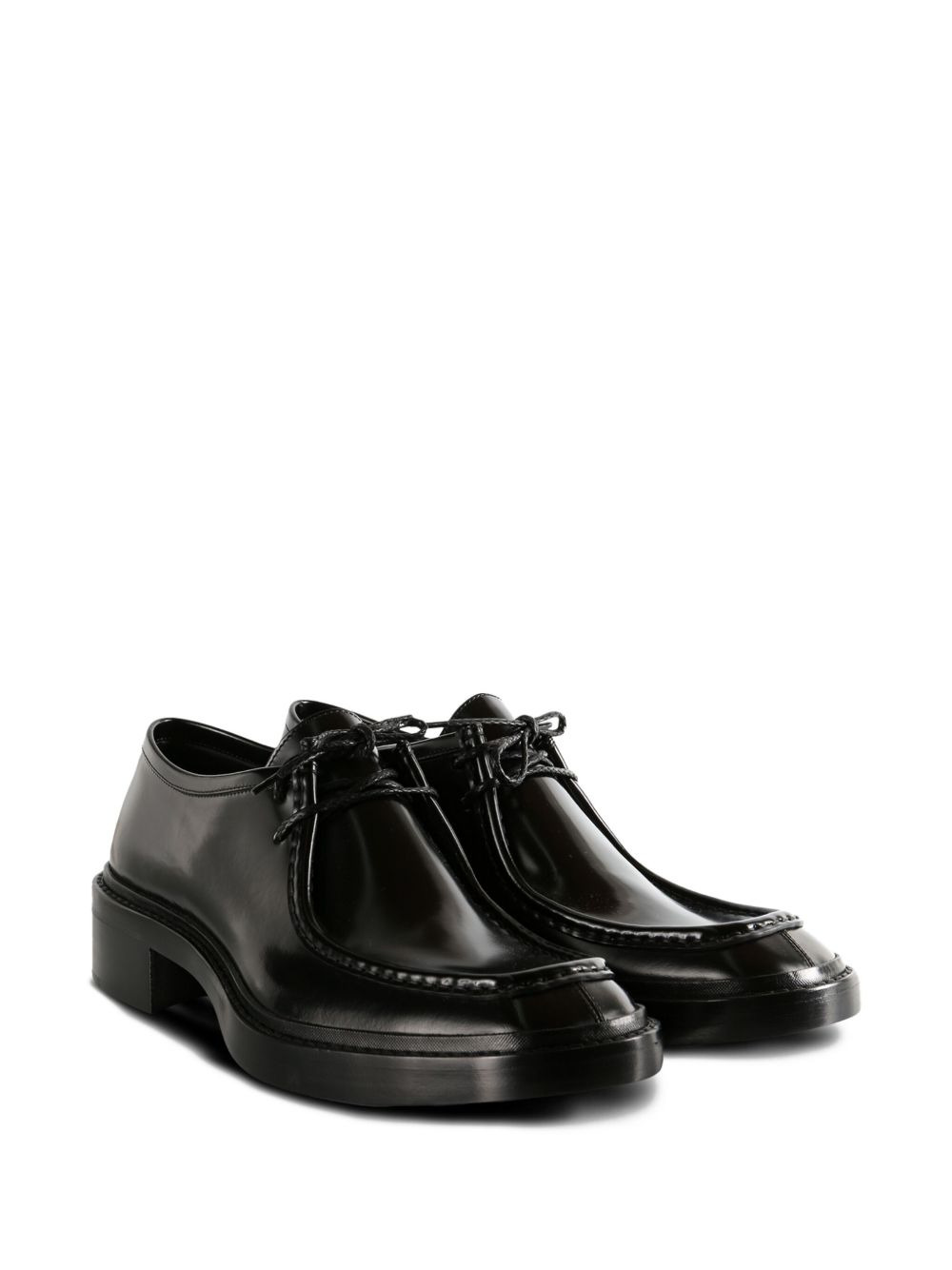 lace-up leather derby shoes - 2