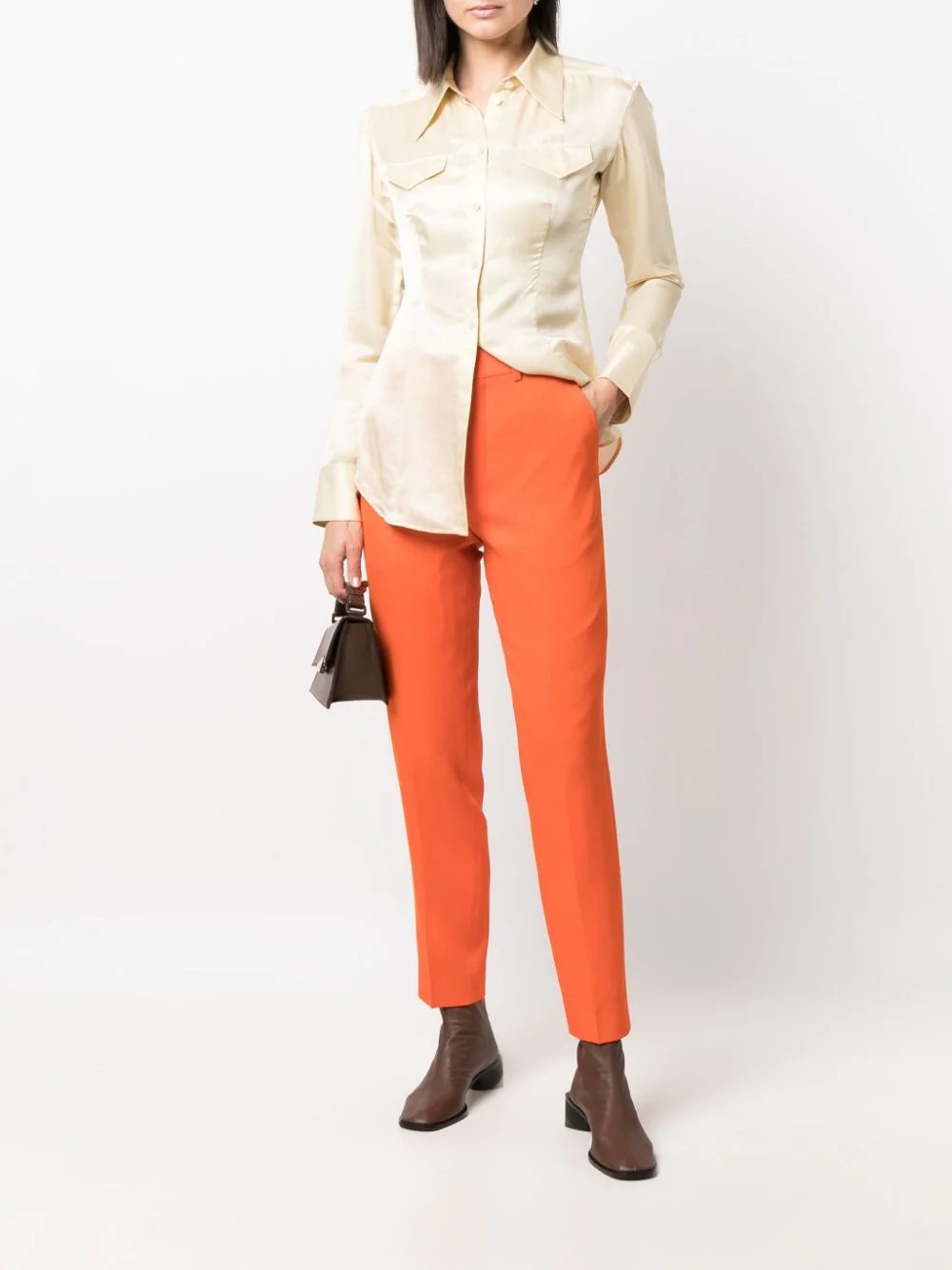 high-waisted tailored trousers - 2