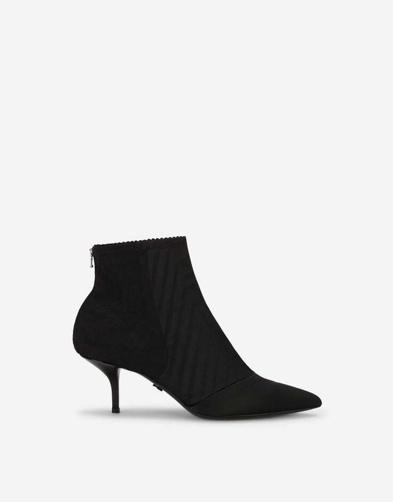 Corset-style satin ankle boots - 1