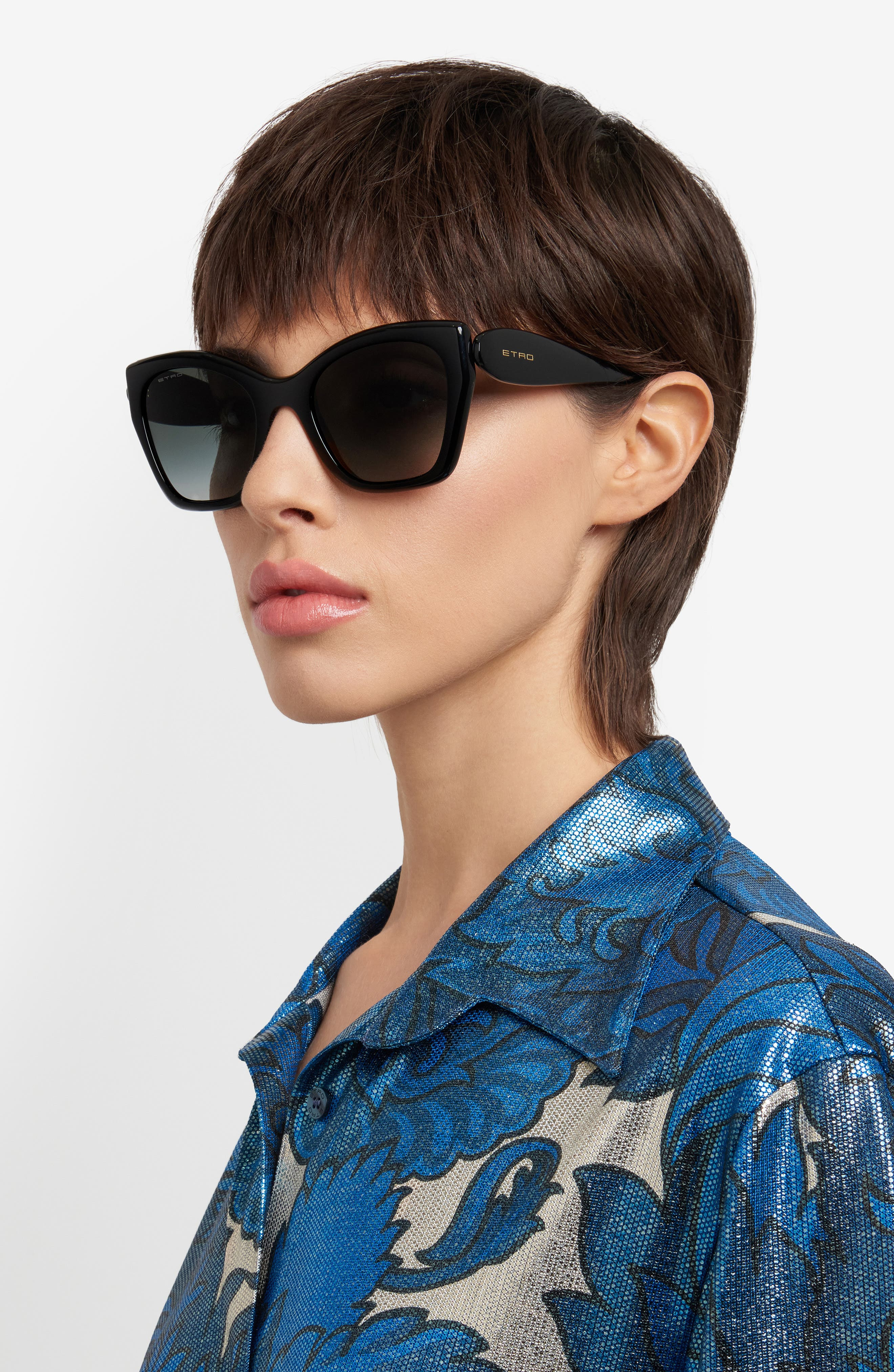 Etro 54mm Gradient Cat Eye Sunglasses in Black/Dark Grey Sf at Nordstrom - 3