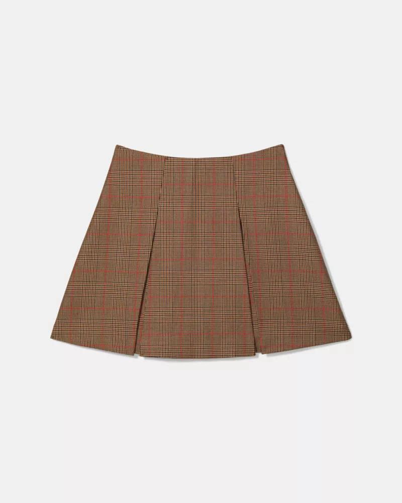Plaid Box Pleat Mini Skirt 1