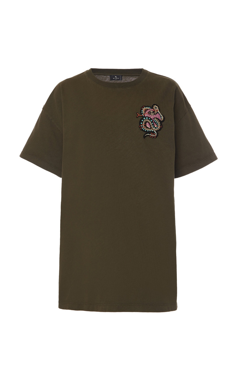 Embroidered Jersey T-Shirt green 1