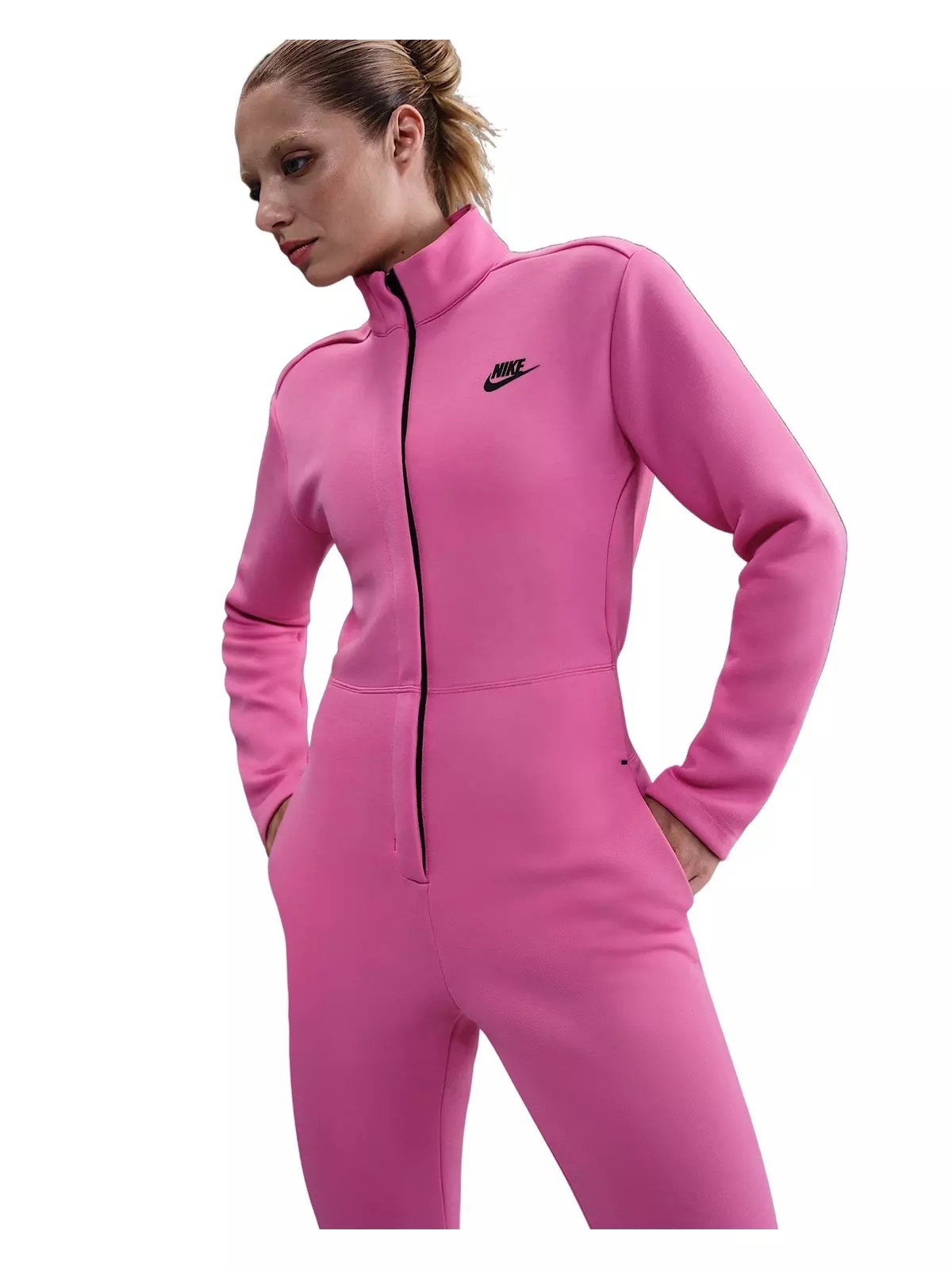 Women's Sportswear Tech Fleece Jumpsuit -Pink/Black - 3