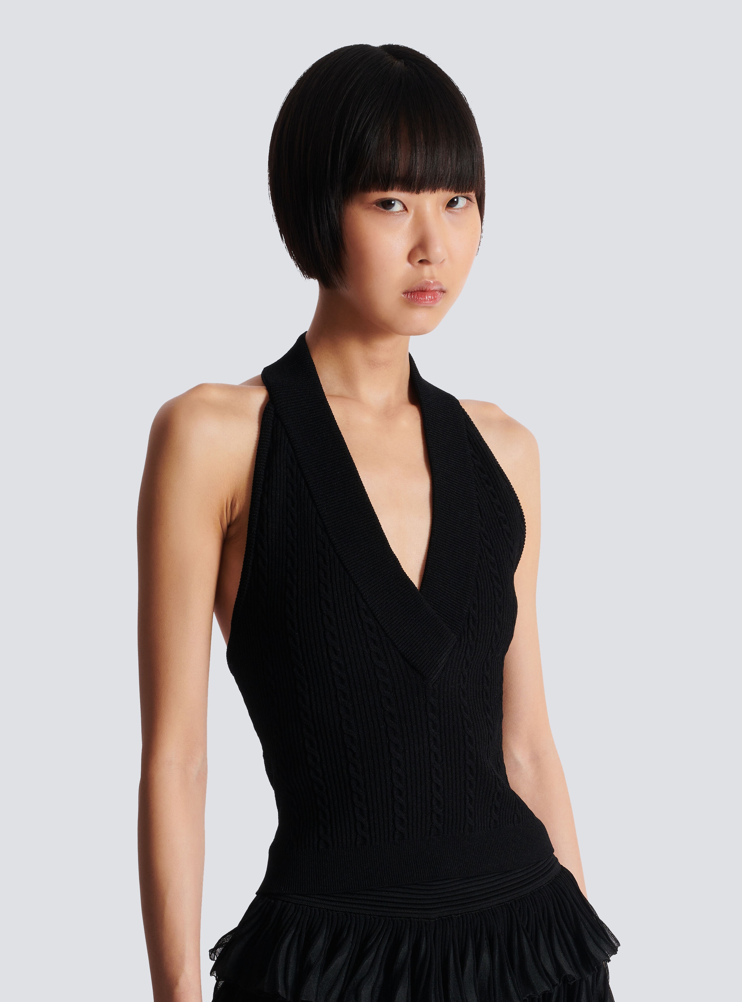 Cable-knit halterneck top - 7