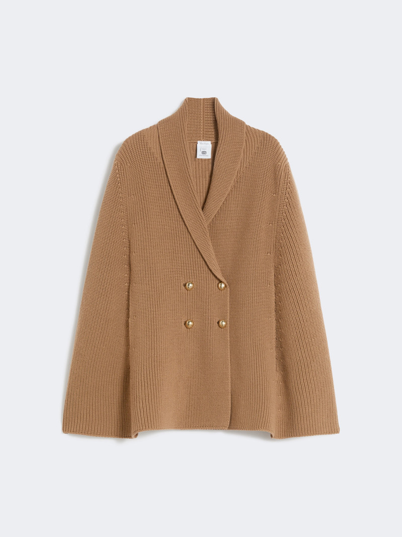 AGENZIA Double-breasted wool cape - CAMEL 1