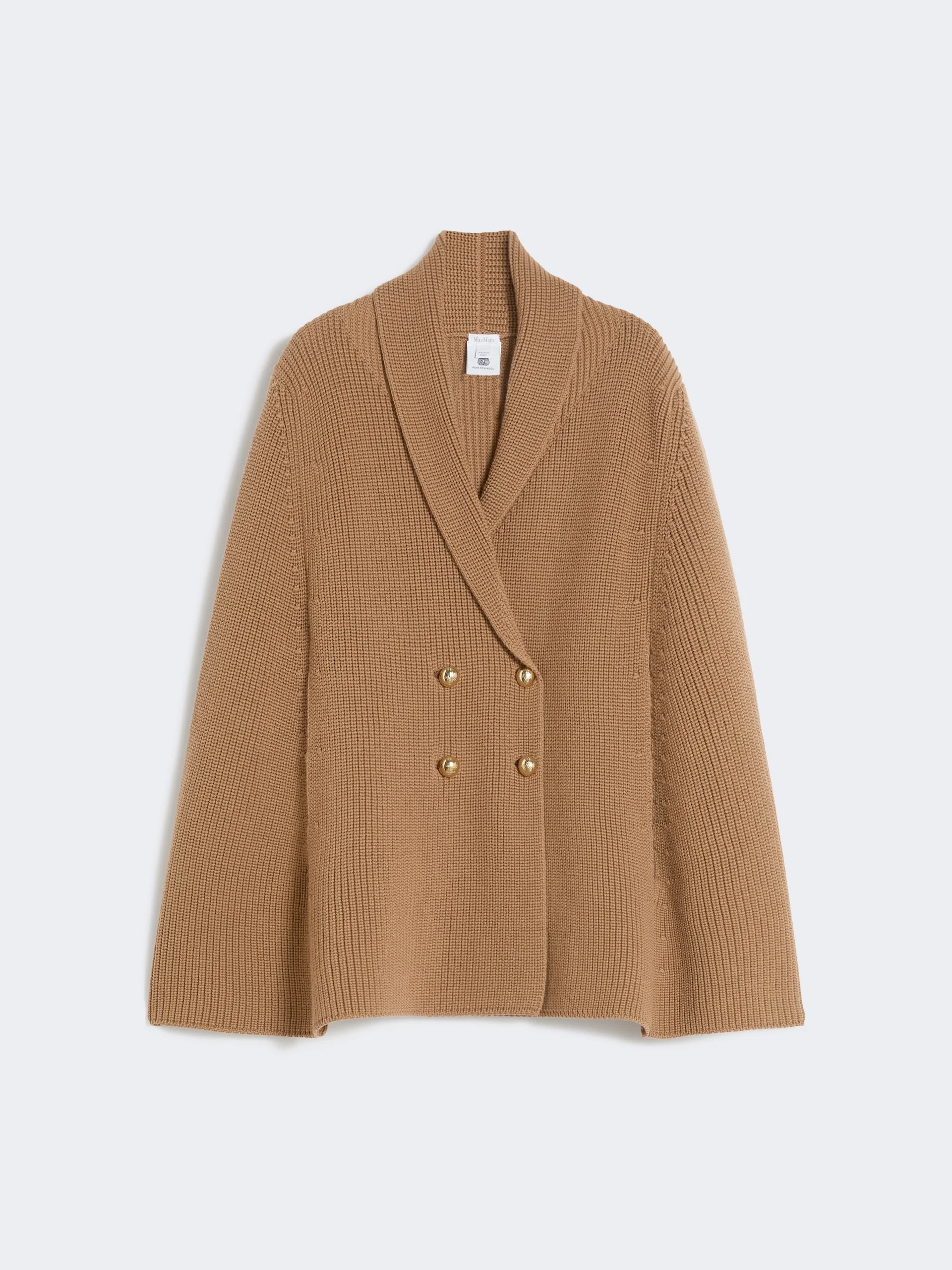 Double-breasted wool cape - CAMEL - 1
