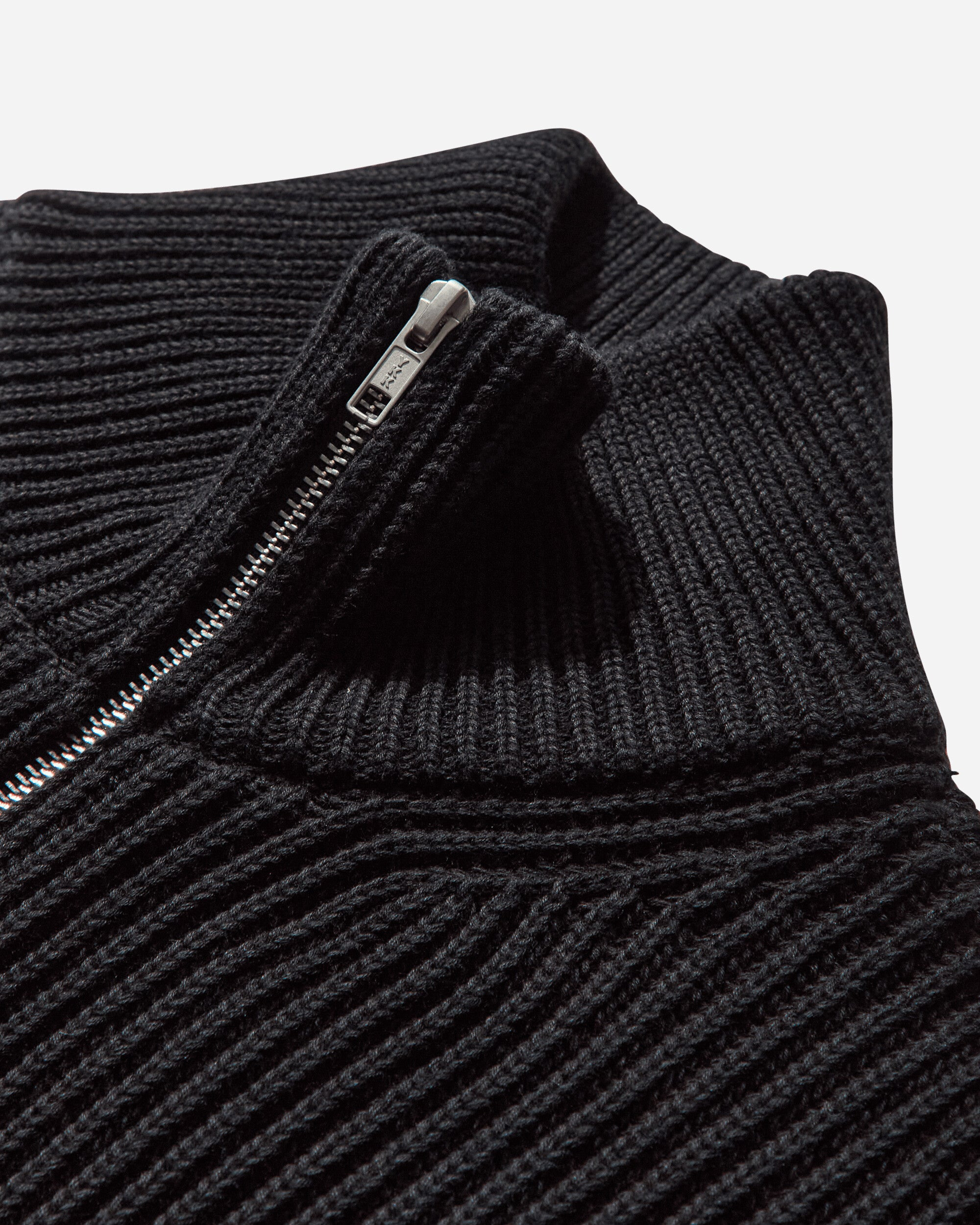 Men's Ribbed Knit Jacket Black - 3