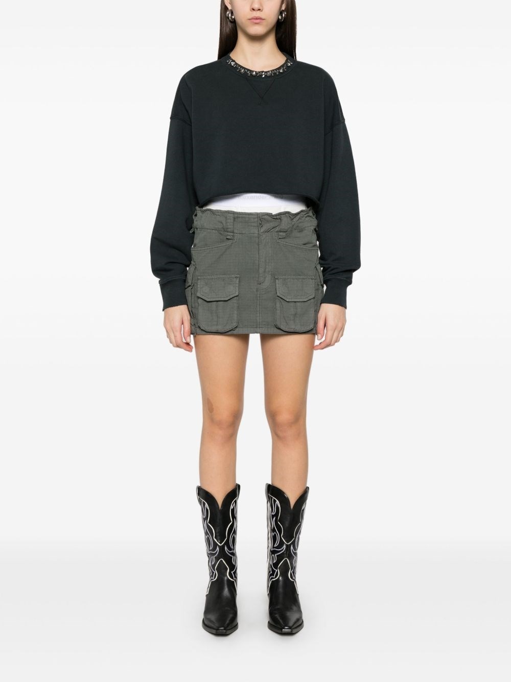 Organic cotton cropped sweatshirt - 4