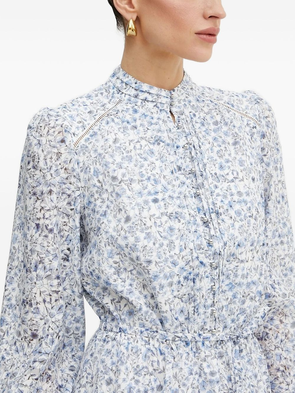 floral-print mini dress - 3