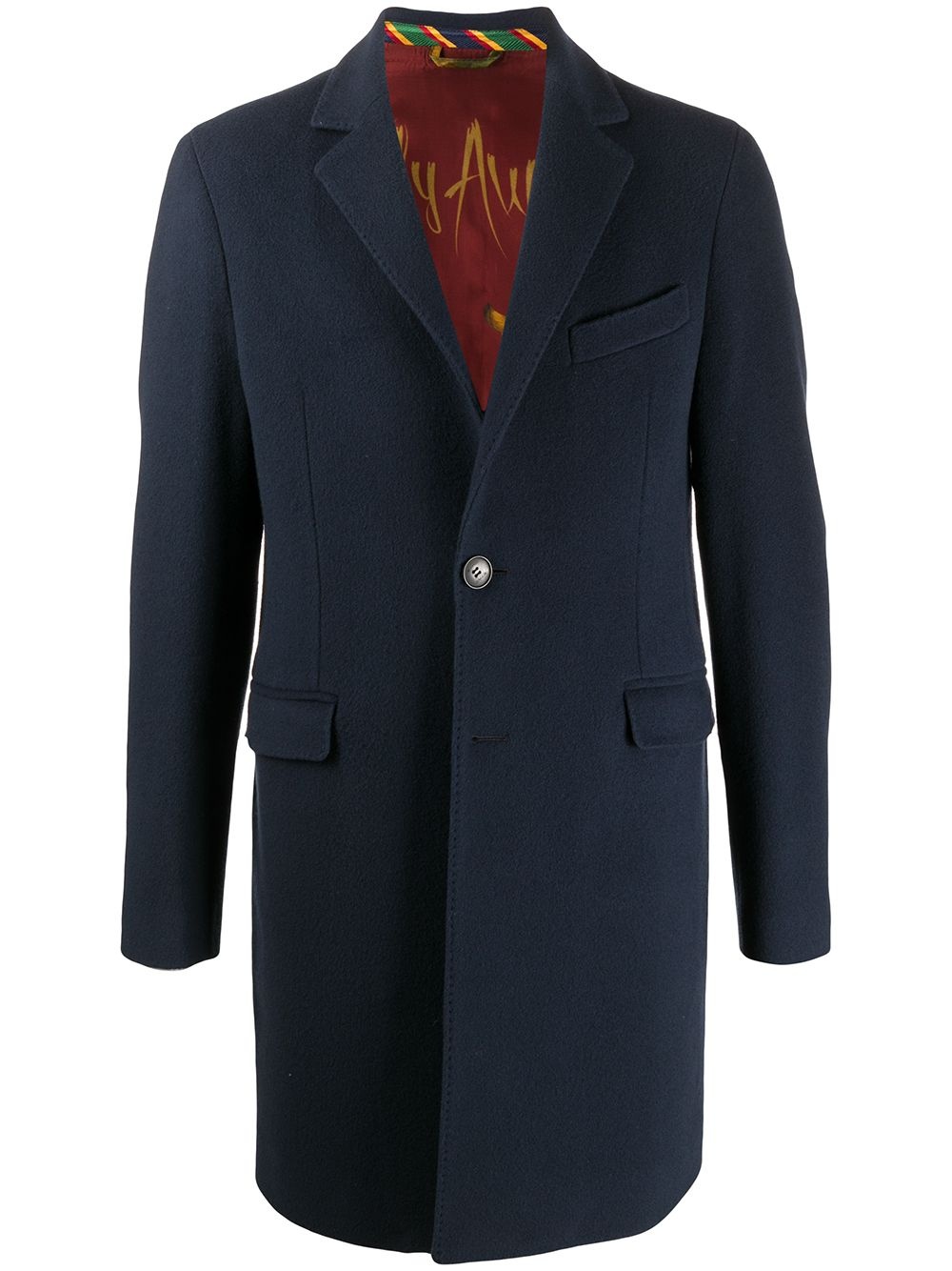 single-breasted fitted coat - 1