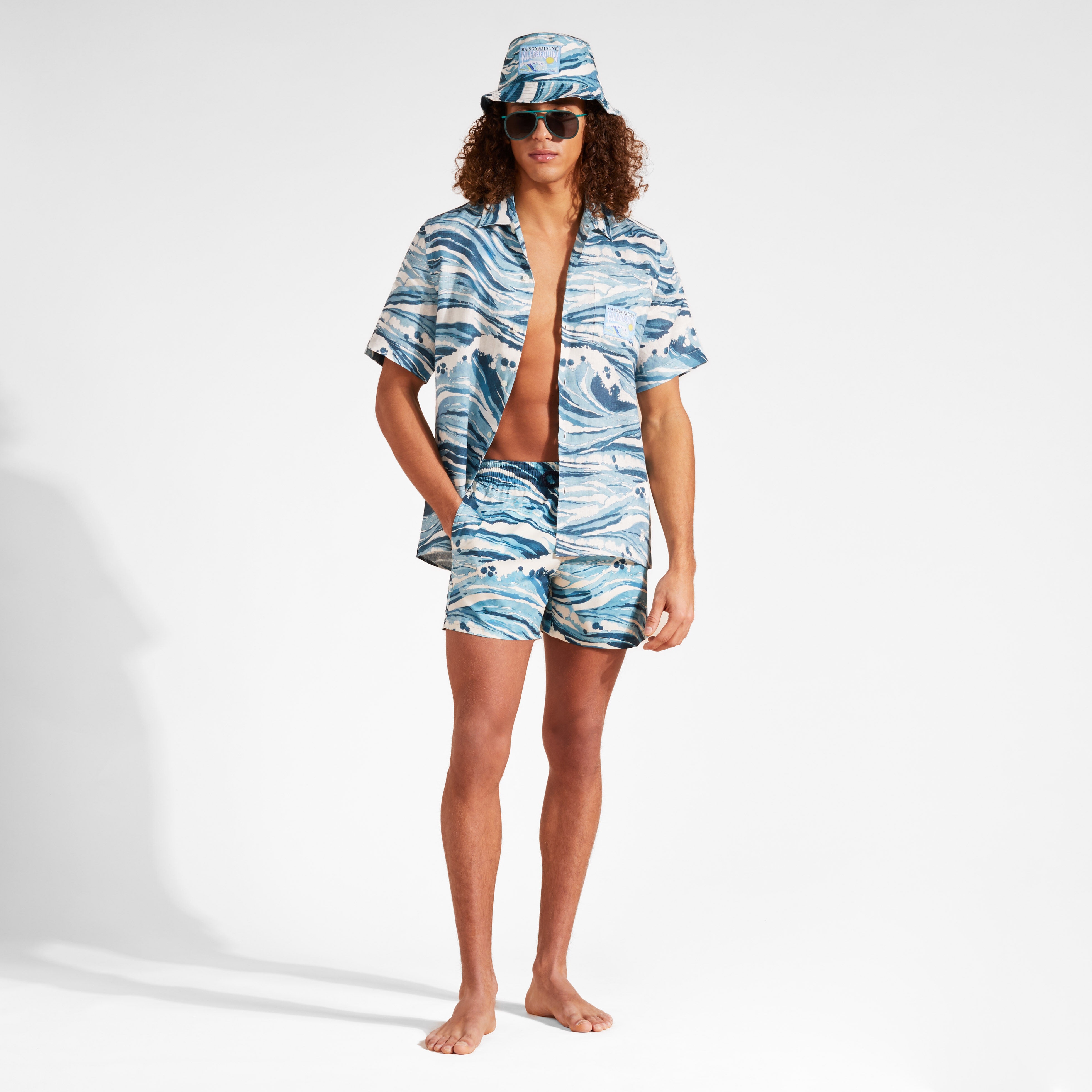 Men Stretch Swim Trunks Wave - Vilebrequin x Maison Kitsuné - 5