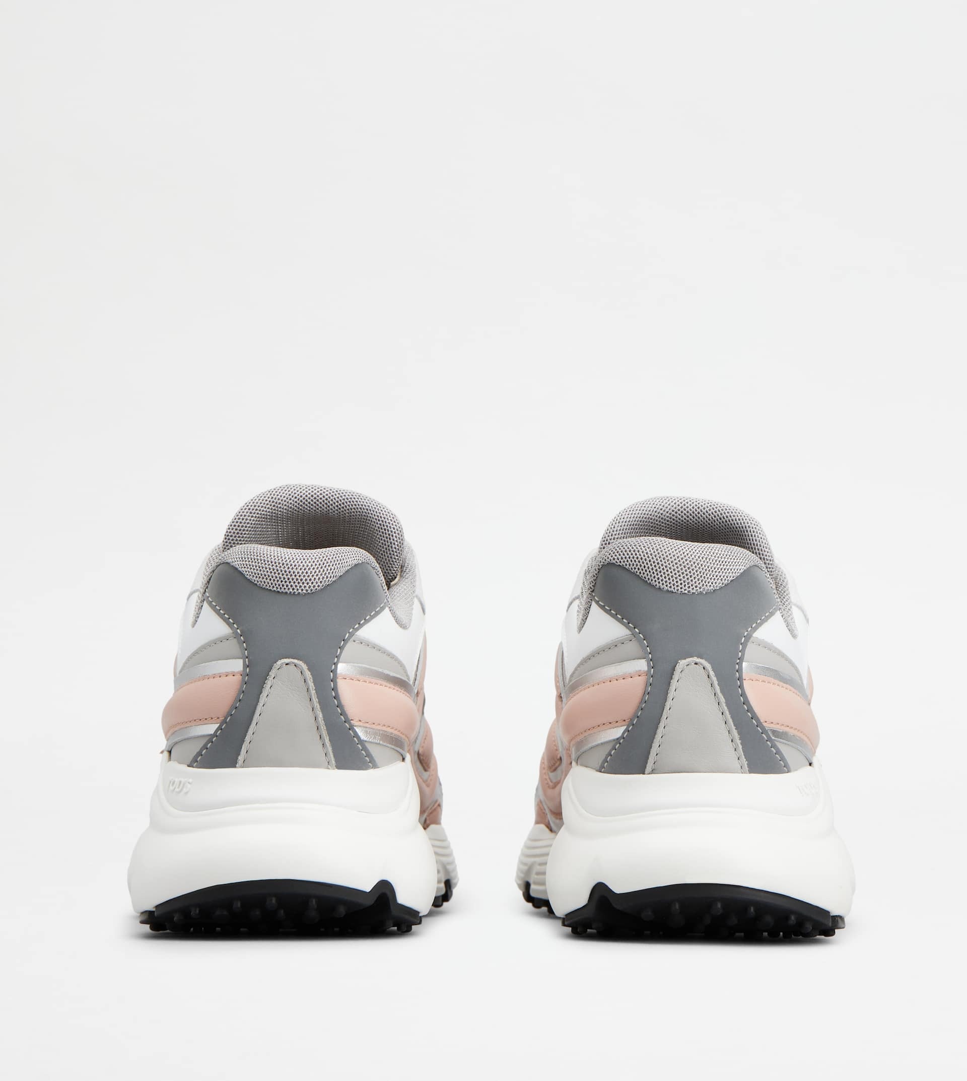 SNEAKERS IN LEATHER AND TECHNICAL FABRIC - GREY, PINK, WHITE - 2