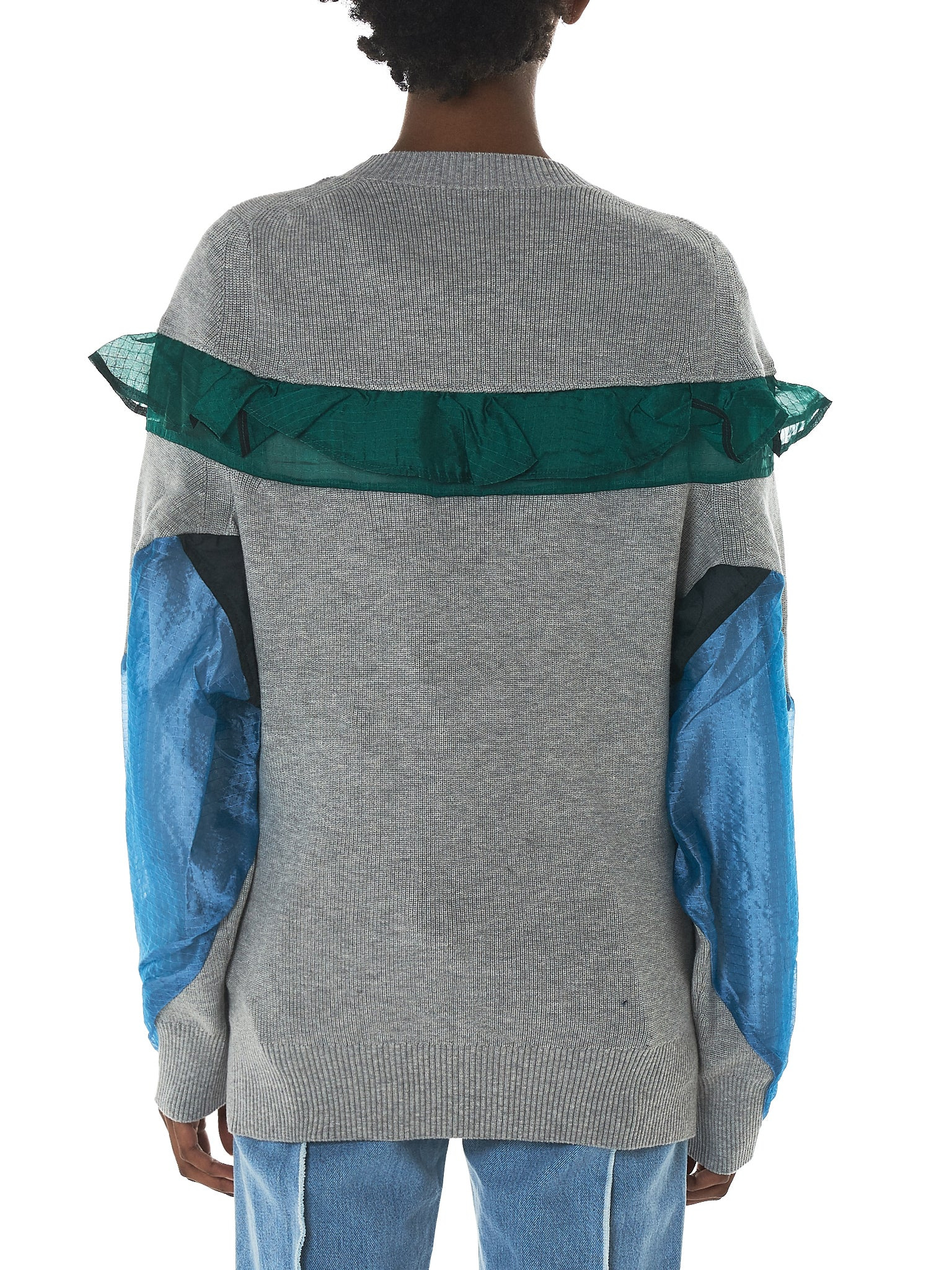 Ruffled Panel Crewneck Pullover - 3