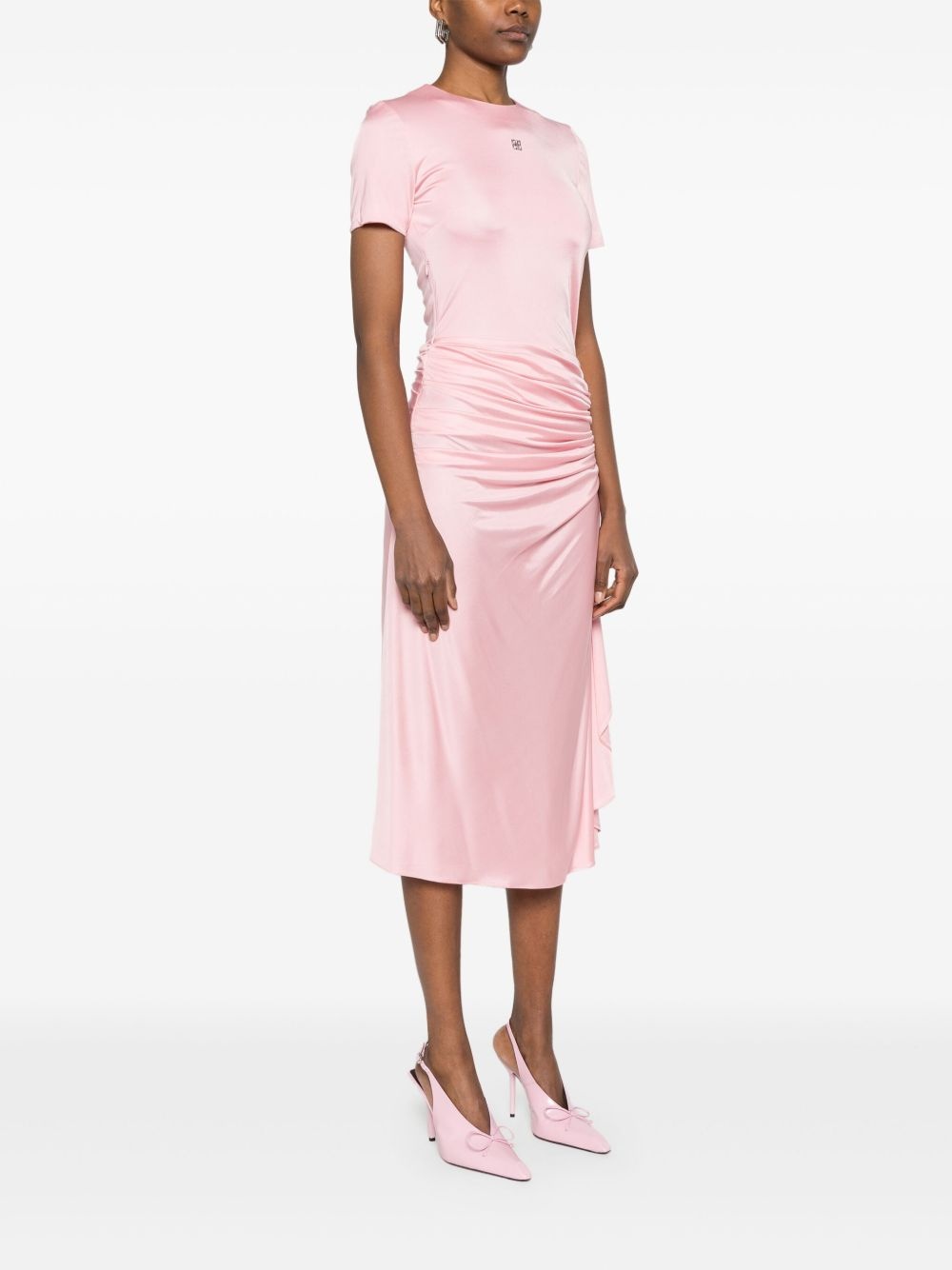 draped midi dress - 3