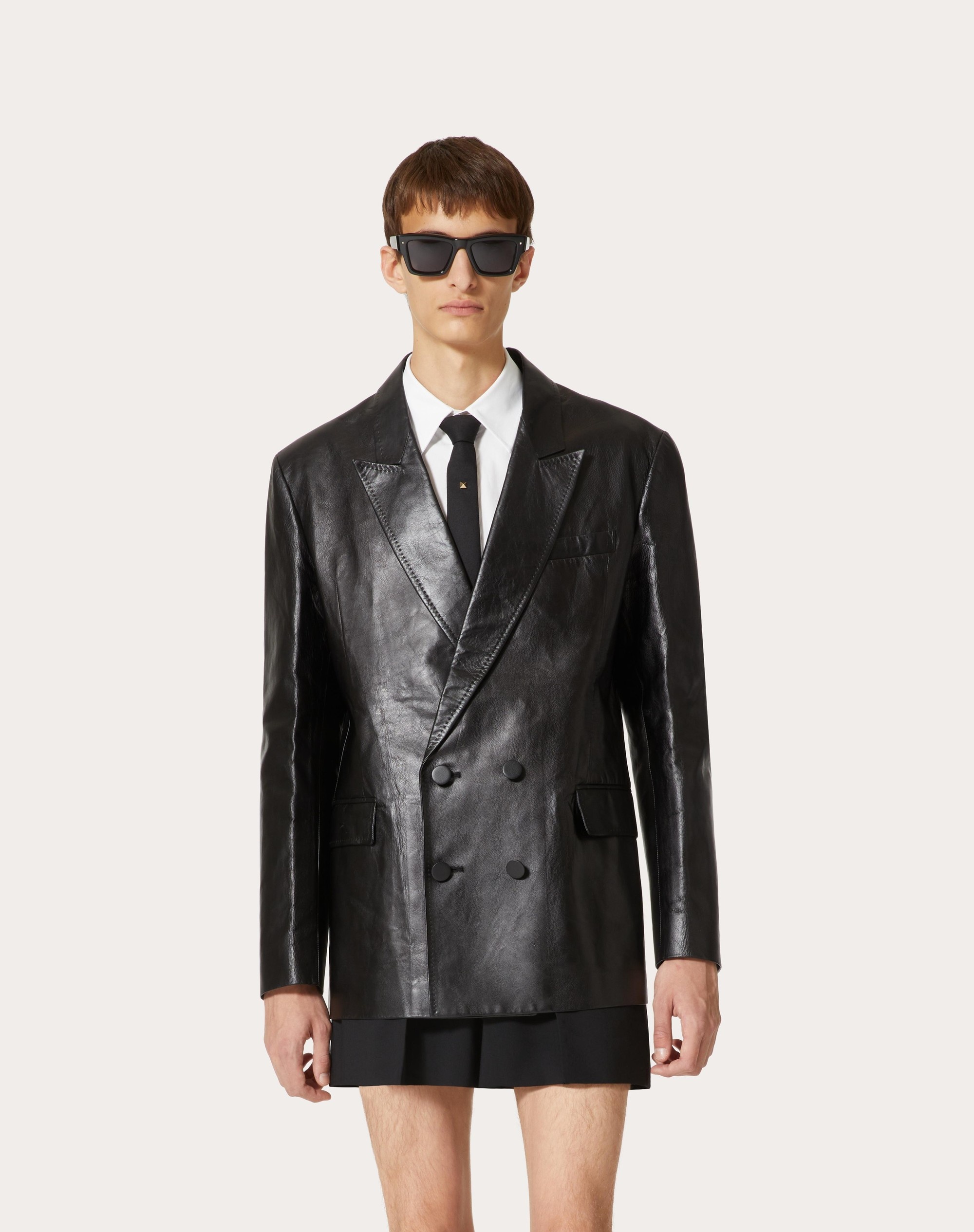 SINGLE-BREASTED LEATHER JACKET - 3