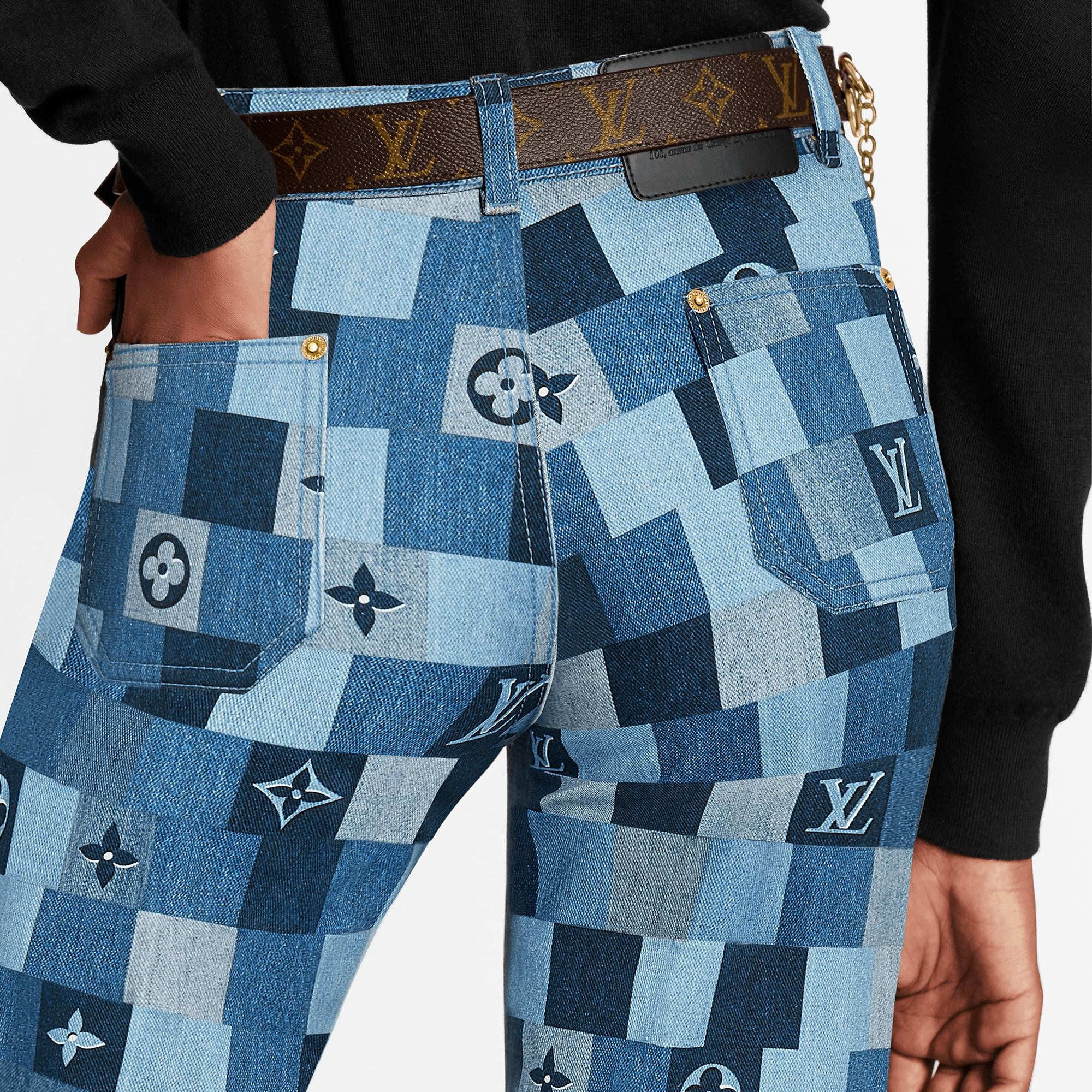 Denim Monogram Check Pant - 6