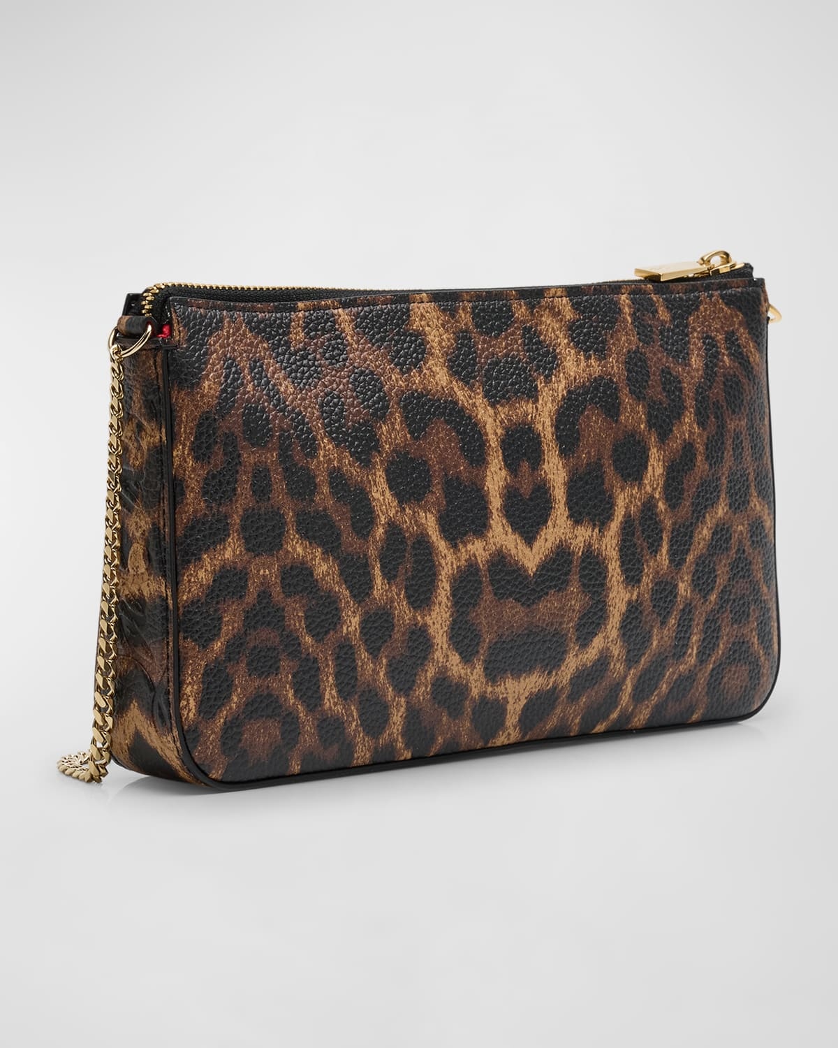 Loubila Leopard-Print Leather Pouch Bag - 6